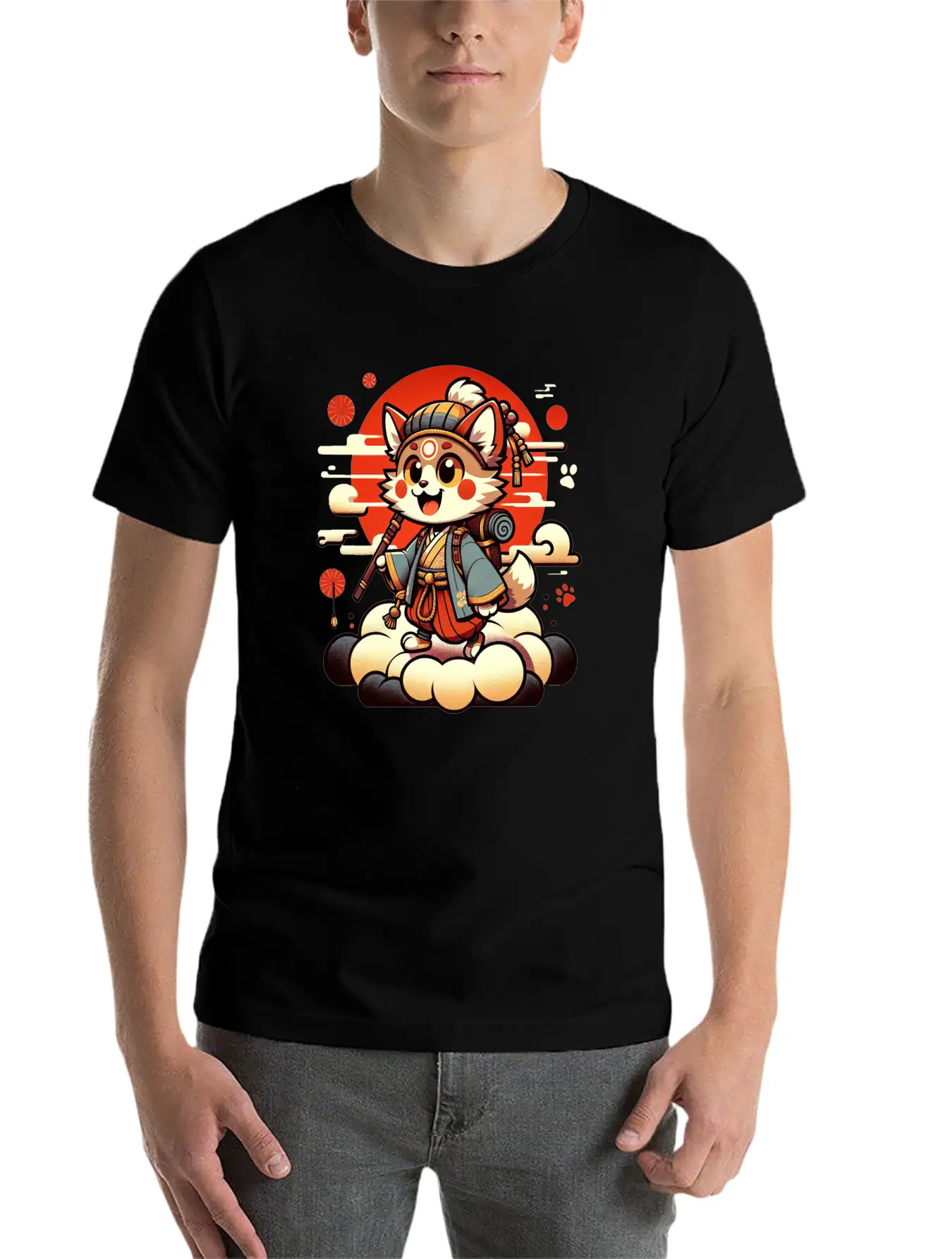 Samurai Fox - Dawn Of The Shogun Stylish Everyday T-Shirt – Unisex Basic Cotton Tee