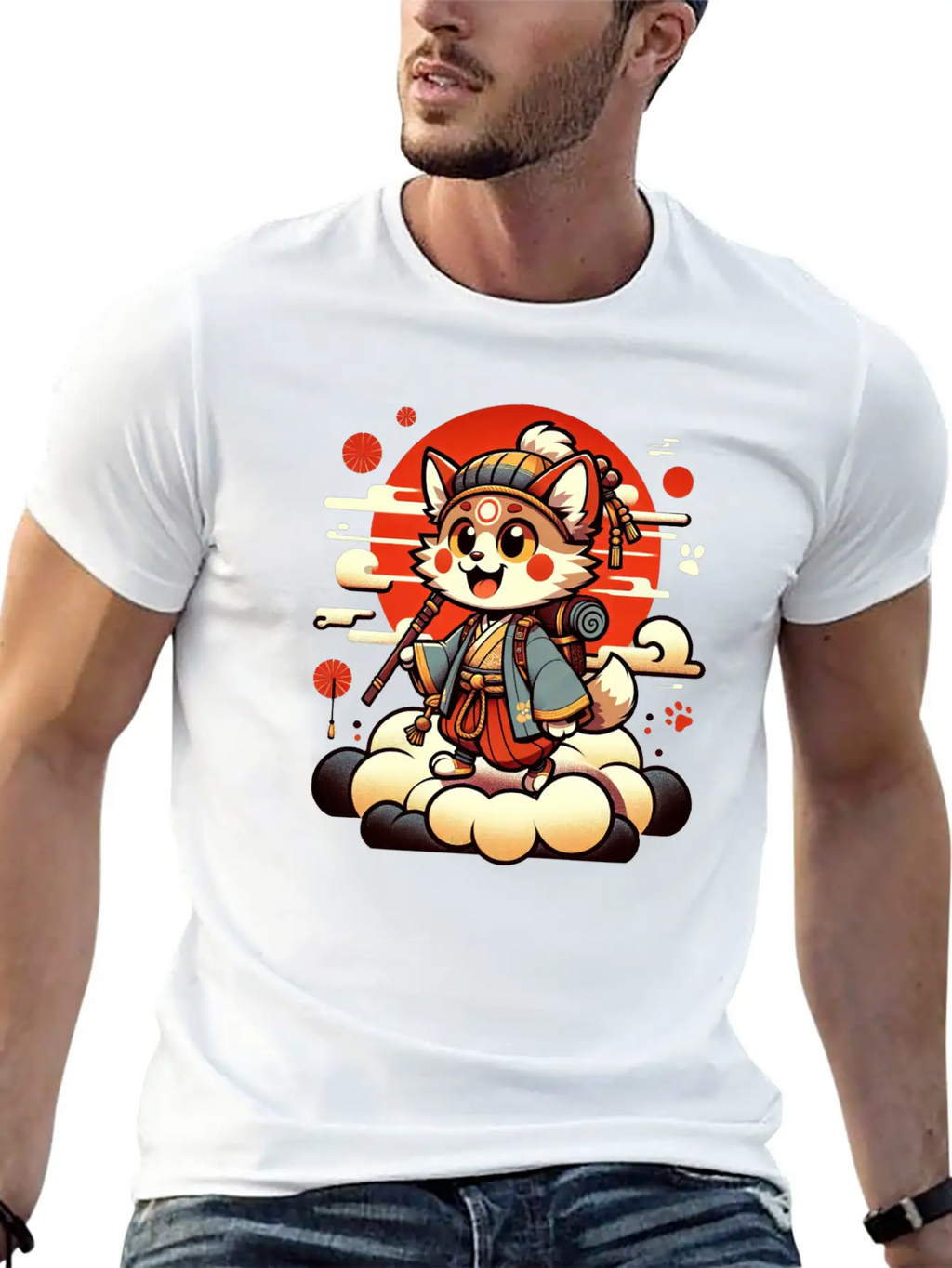 Samurai Fox - Dawn Of The Shogun Stylish Everyday T-Shirt – Unisex Basic Cotton Tee