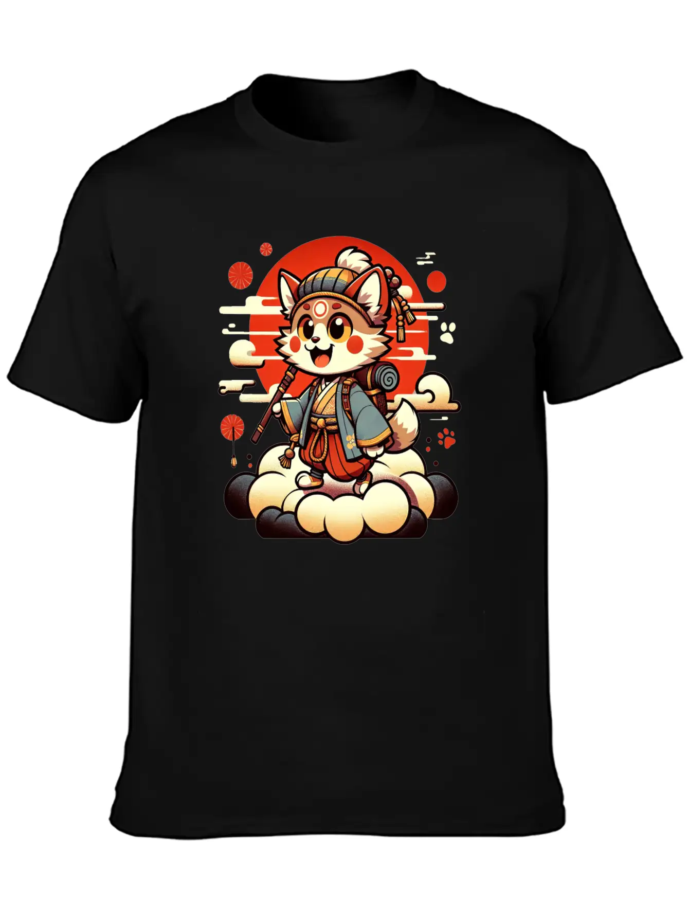 Samurai Fox - Dawn Of The Shogun Stylish Everyday T-Shirt – Unisex Basic Cotton Tee