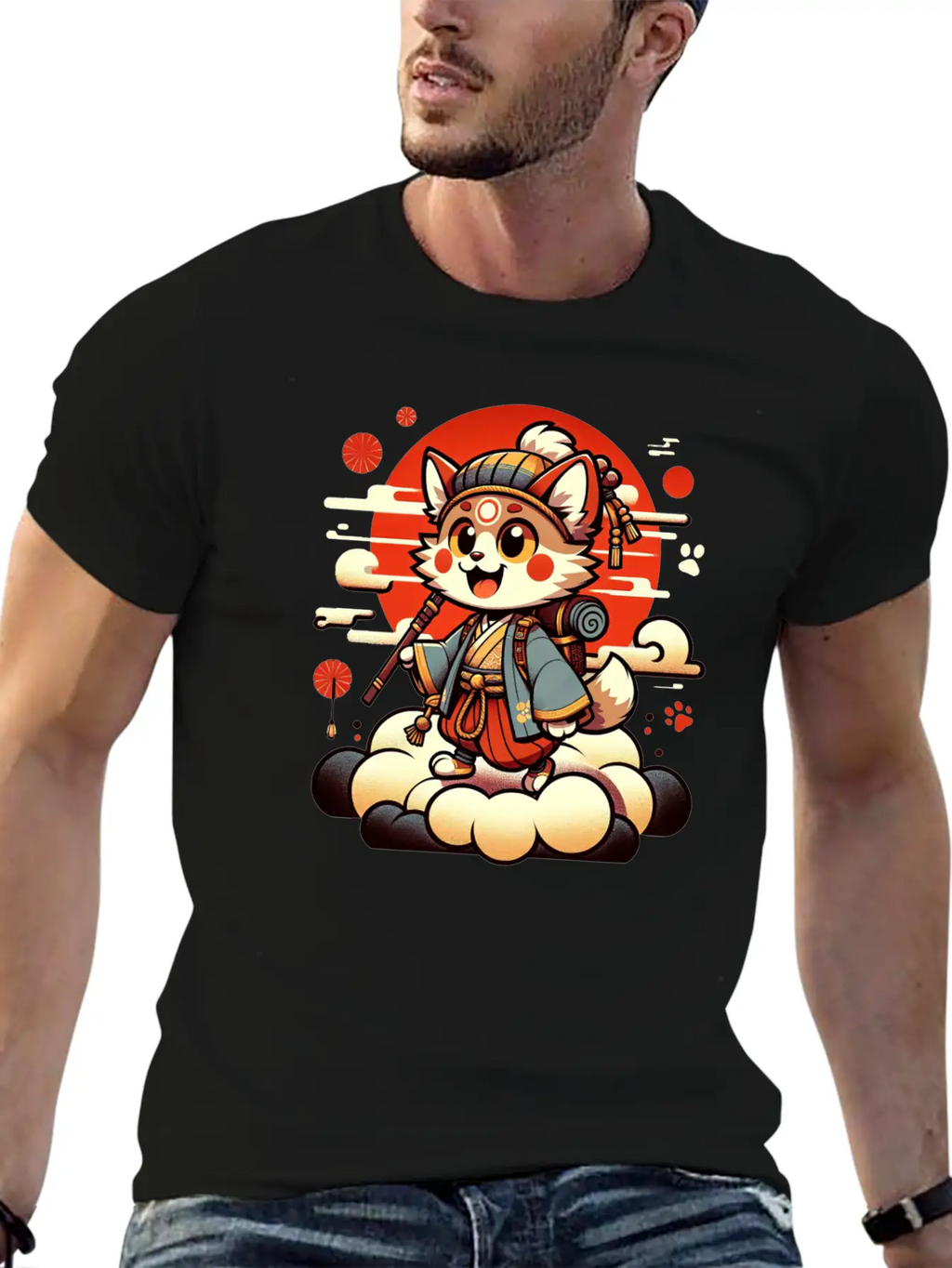 Samurai Fox - Dawn Of The Shogun Stylish Everyday T-Shirt – Unisex Basic Cotton Tee