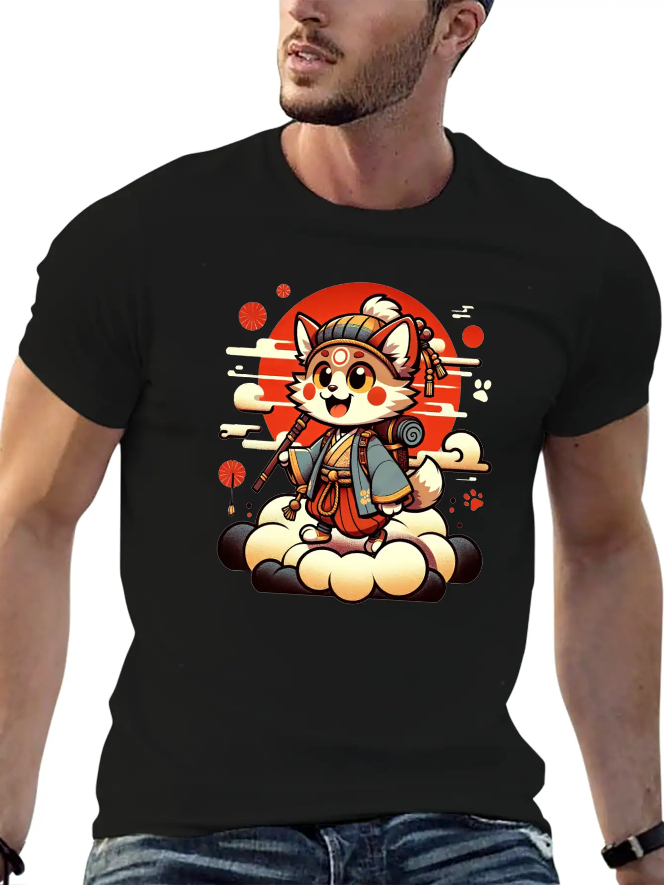 Samurai Fox - Dawn Of The Shogun Stylish Everyday T-Shirt – Unisex Basic Cotton Tee