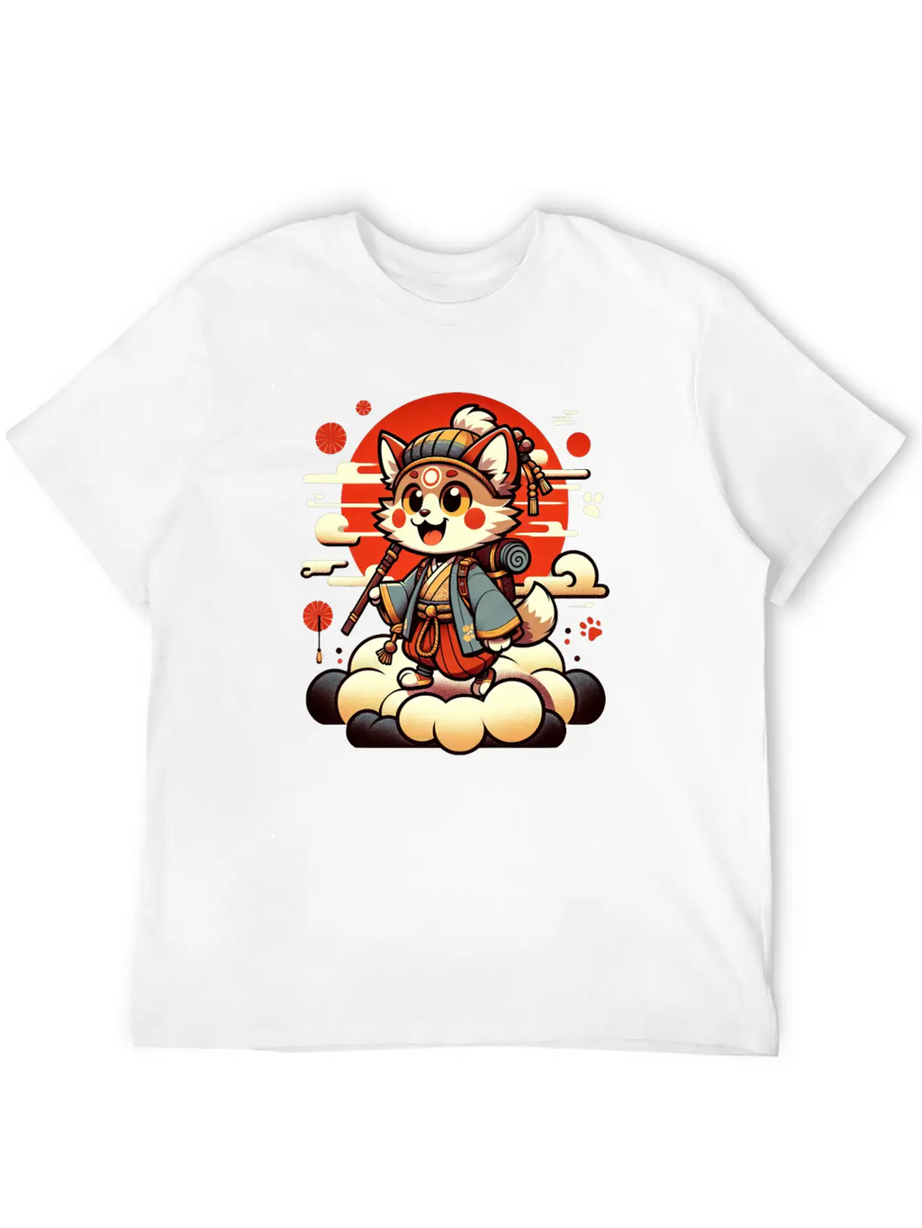 Samurai Fox - Dawn Of The Shogun Stylish Everyday T-Shirt – Unisex Basic Cotton Tee