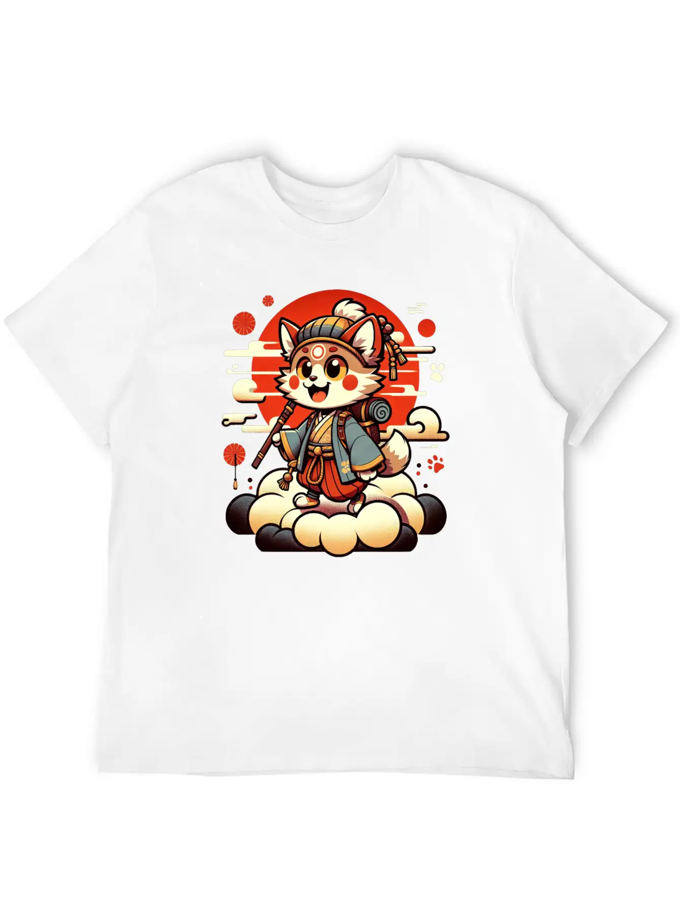 Samurai Fox - Dawn Of The Shogun Stylish Everyday T-Shirt – Unisex Basic Cotton Tee
