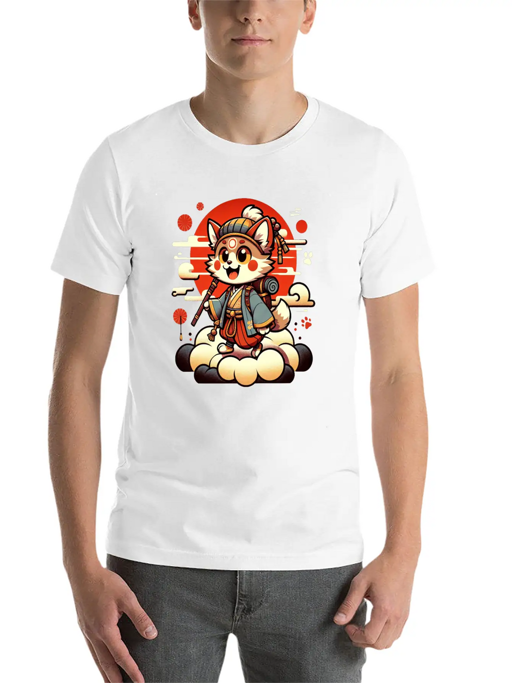 Samurai Fox - Dawn Of The Shogun Stylish Everyday T-Shirt – Unisex Basic Cotton Tee