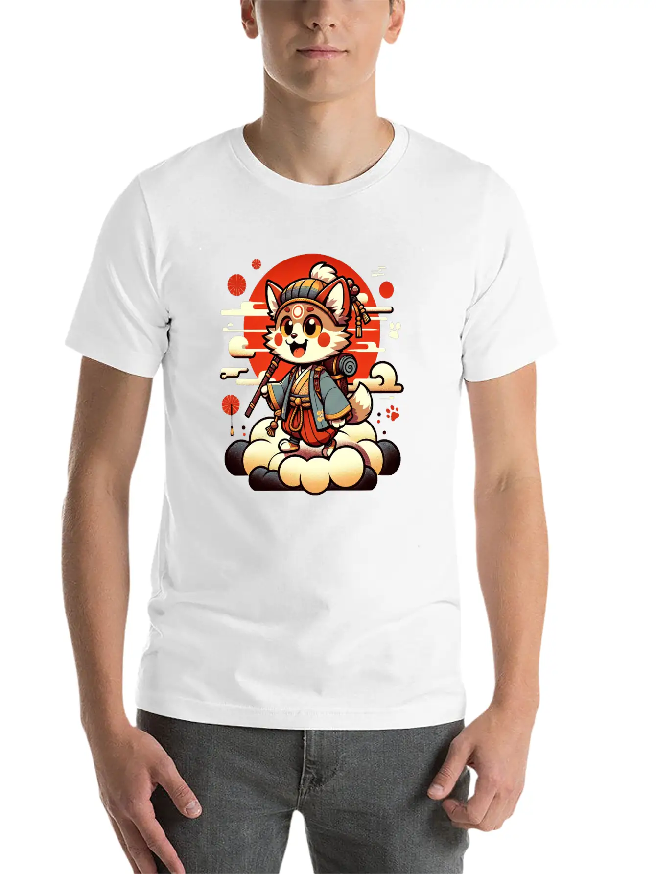 Samurai Fox - Dawn Of The Shogun Stylish Everyday T-Shirt – Unisex Basic Cotton Tee
