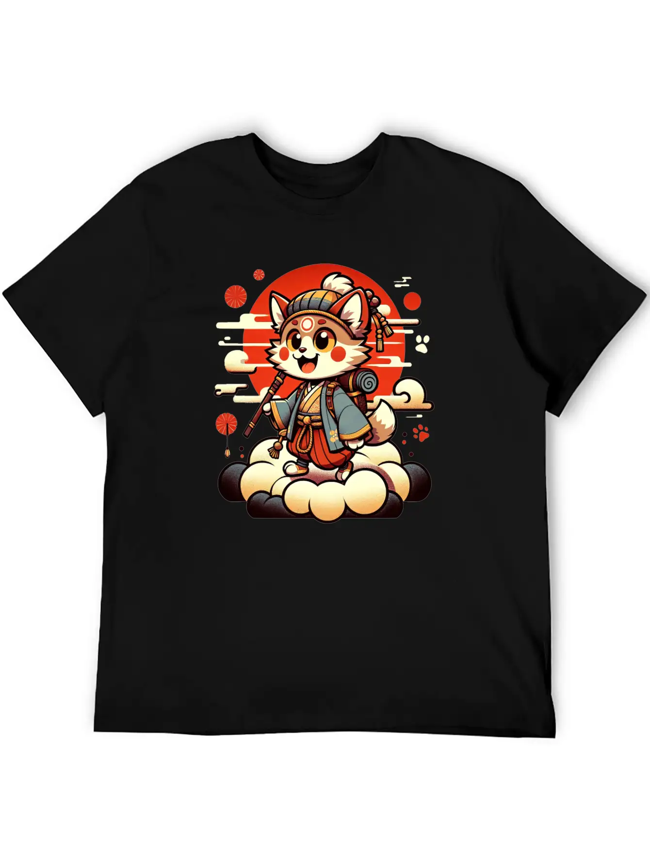Samurai Fox - Dawn Of The Shogun Stylish Everyday T-Shirt – Unisex Basic Cotton Tee