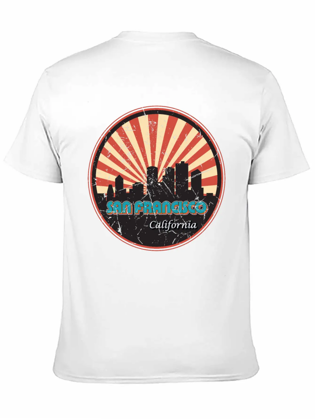 San Francisco California State Skyline Retro 70s Stylish Everyday T-Shirt – Unisex Basic Cotton Tee