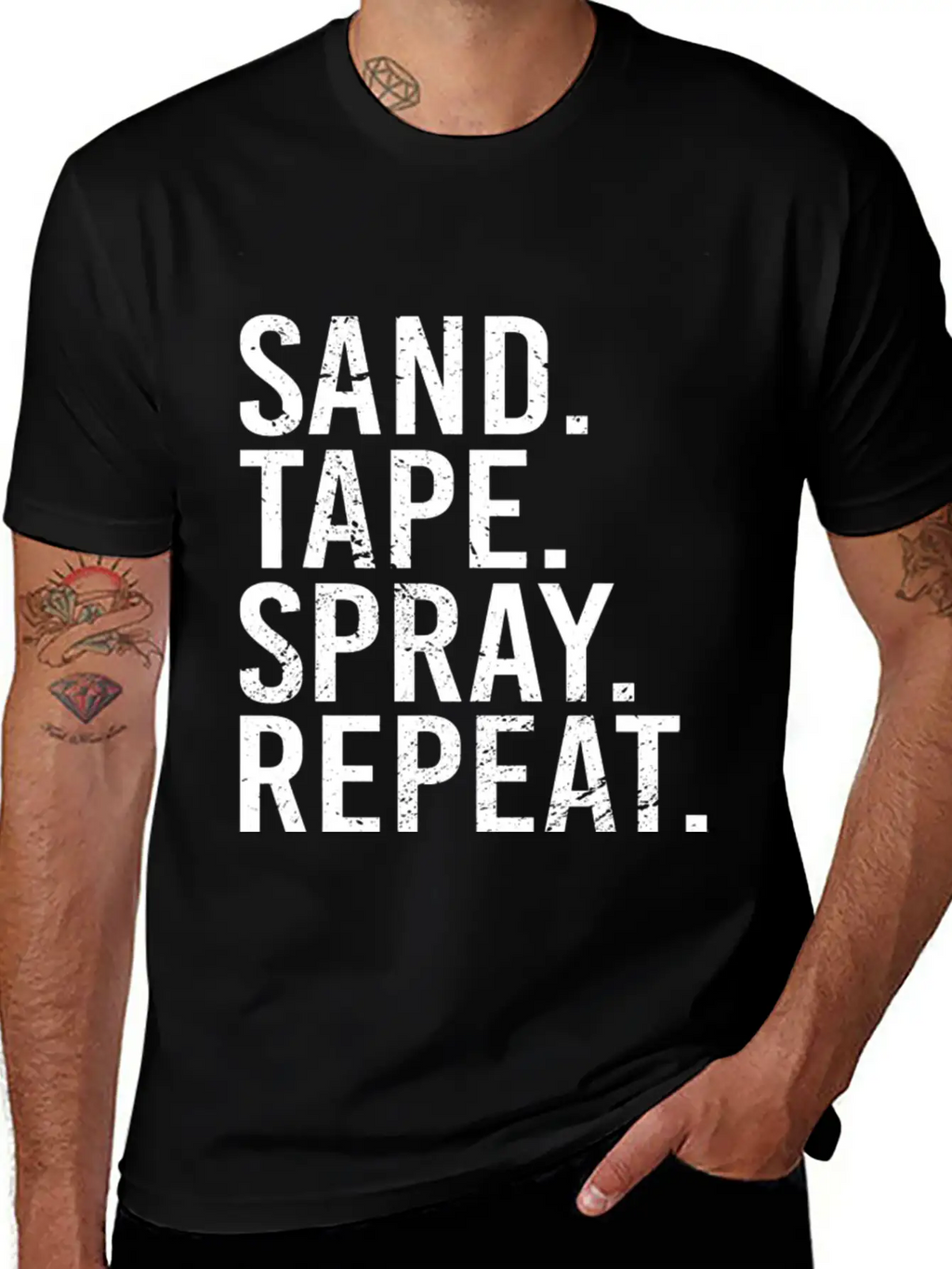 Sand Tape Spray Repeat Auto Body Painter Automotiv Classic Cotton Tee – Unisex Comfort For Any Season