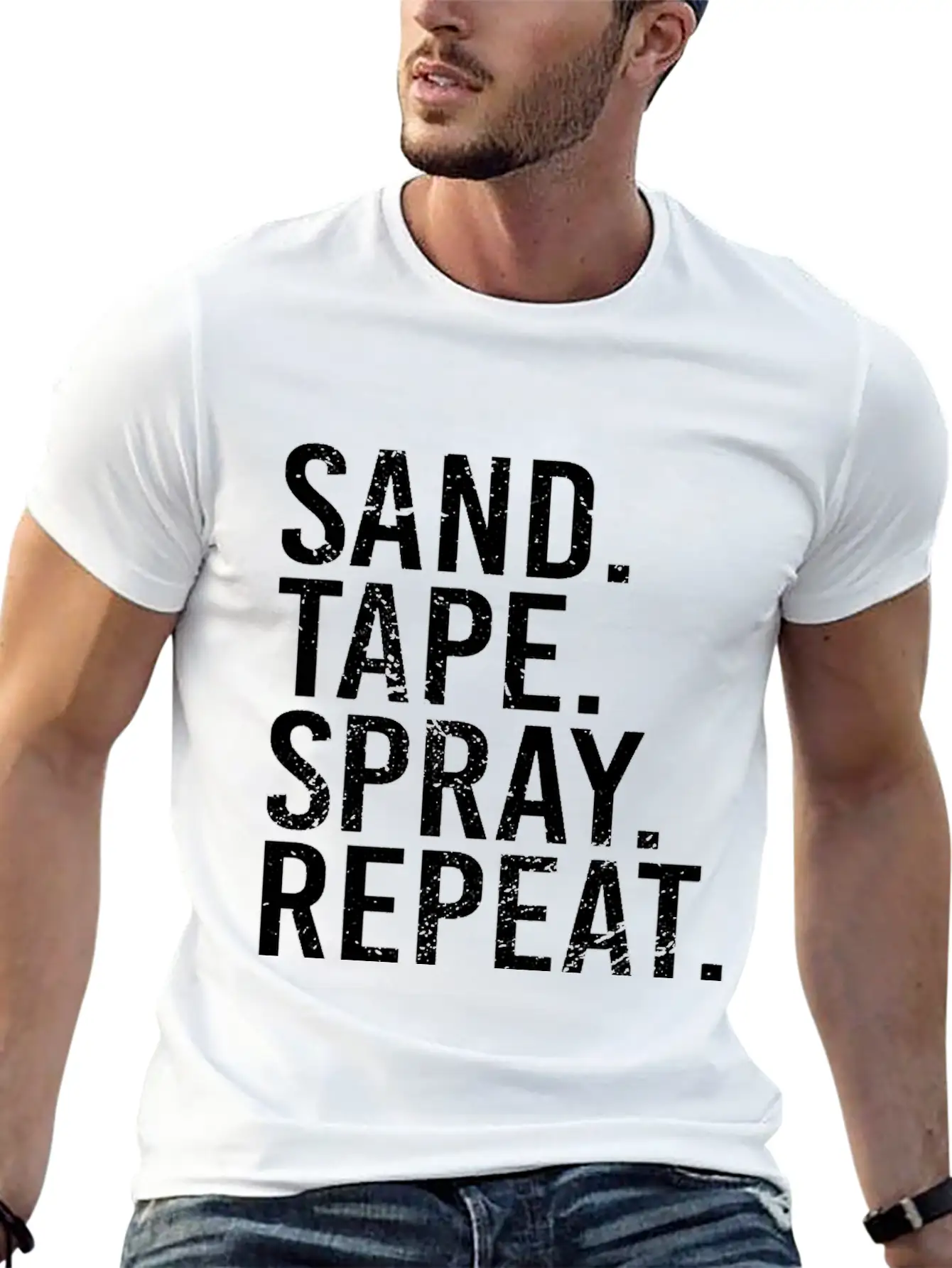 Sand Tape Spray Repeat Auto Body Painter Automotiv Classic Cotton Tee – Unisex Comfort For Any Season