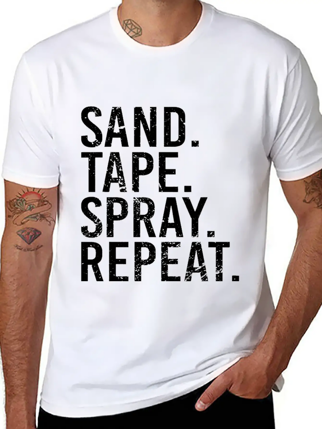 Sand Tape Spray Repeat Auto Body Painter Automotiv Classic Cotton Tee – Unisex Comfort For Any Season