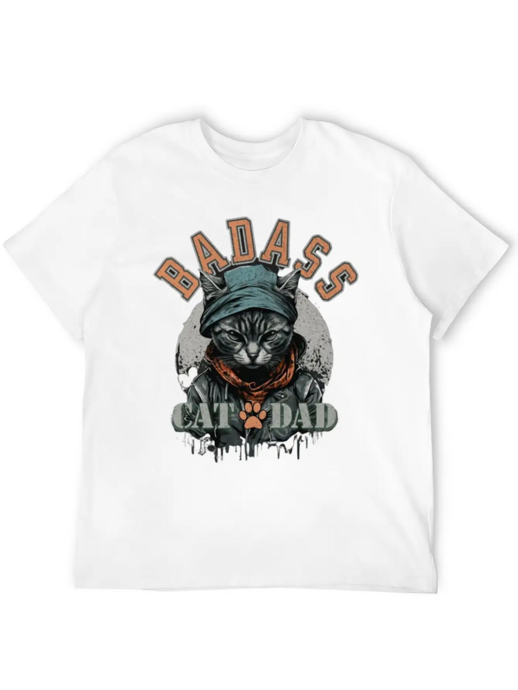 Sans TitreBadass Cat Dad Breathable Soft Cotton T-Shirt – Timeless Casual Look