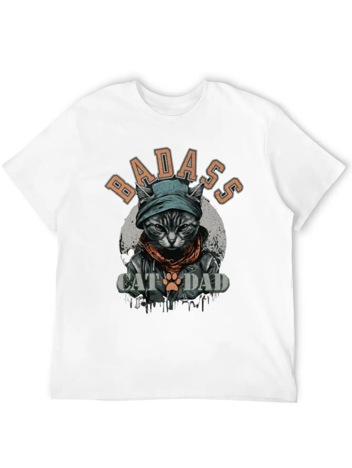 Sans TitreBadass Cat Dad Breathable Soft Cotton T-Shirt – Timeless Casual Look