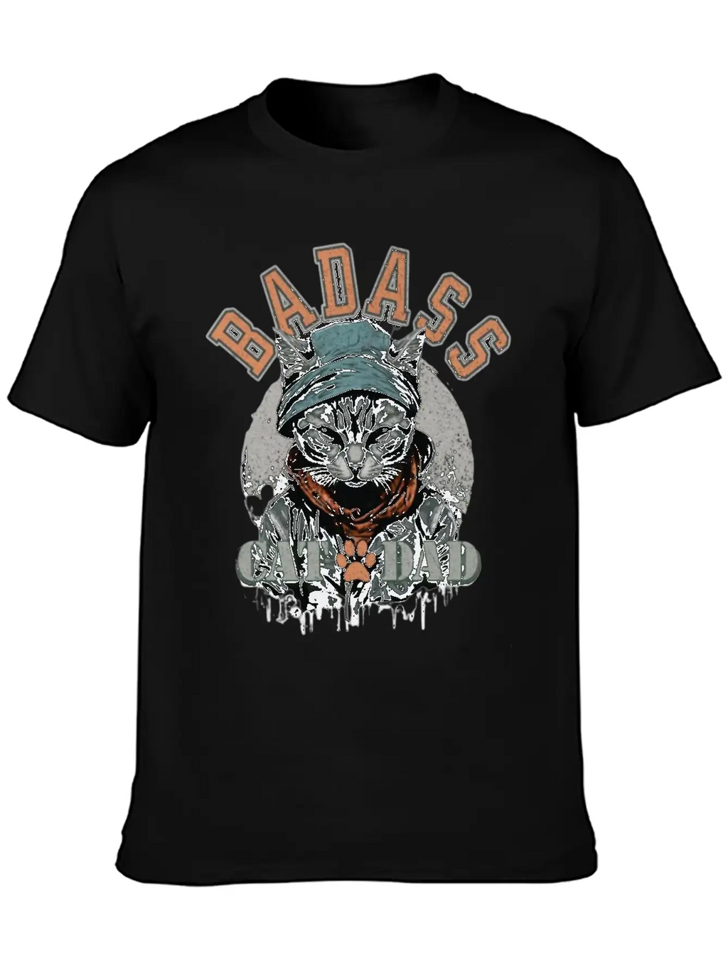 Sans TitreBadass Cat Dad Breathable Soft Cotton T-Shirt – Timeless Casual Look