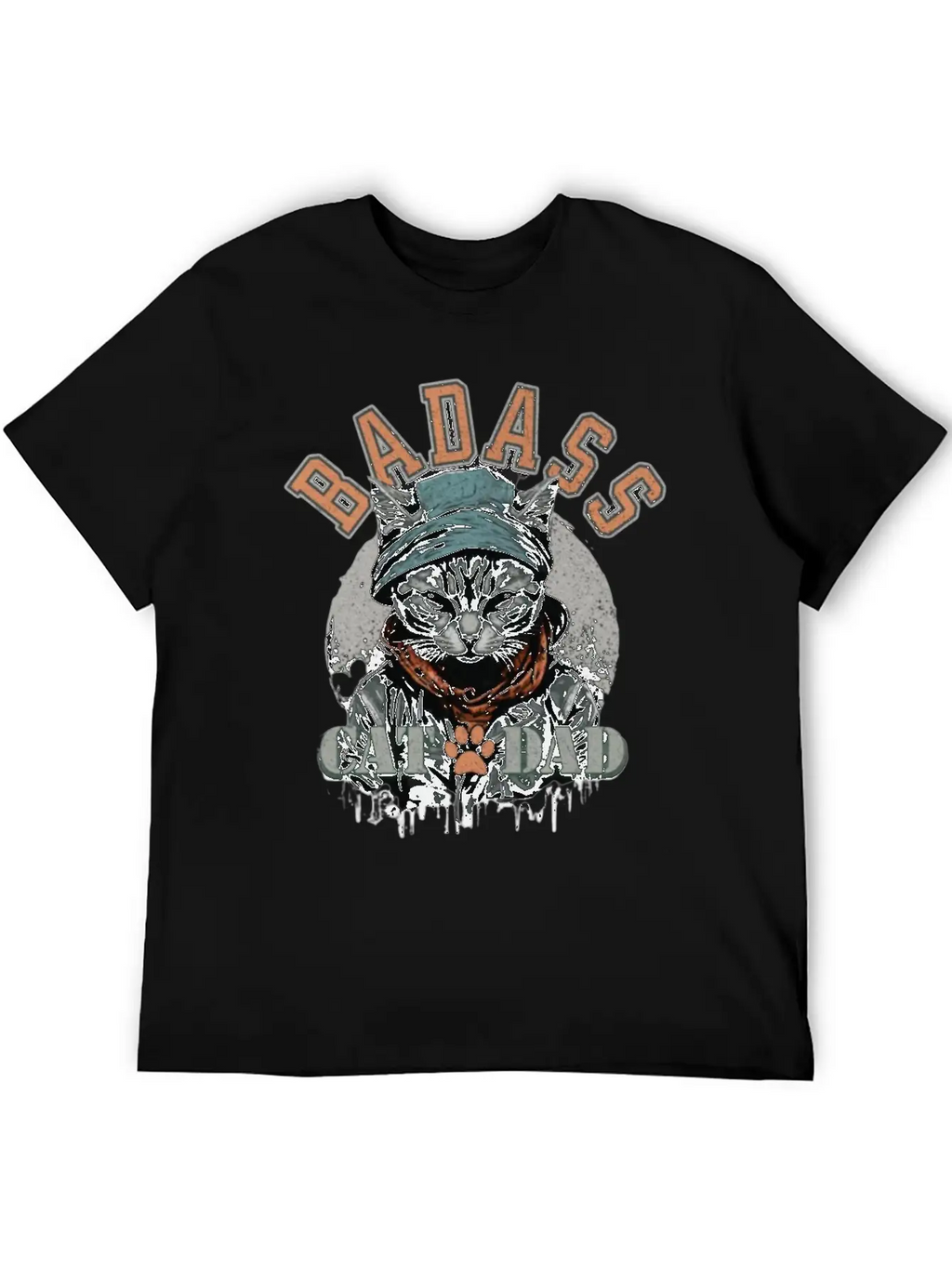 Sans TitreBadass Cat Dad Breathable Soft Cotton T-Shirt – Timeless Casual Look