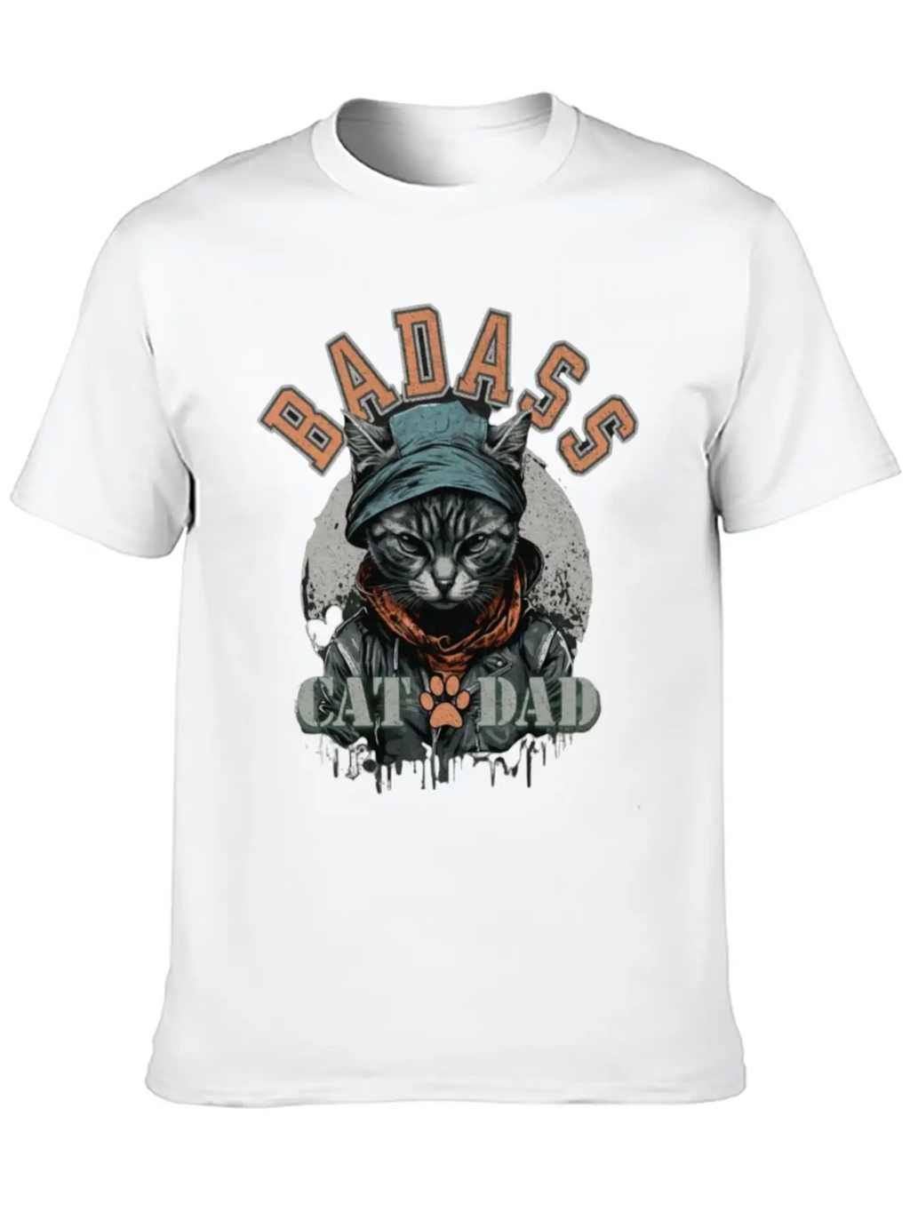 Sans TitreBadass Cat Dad Breathable Soft Cotton T-Shirt – Timeless Casual Look