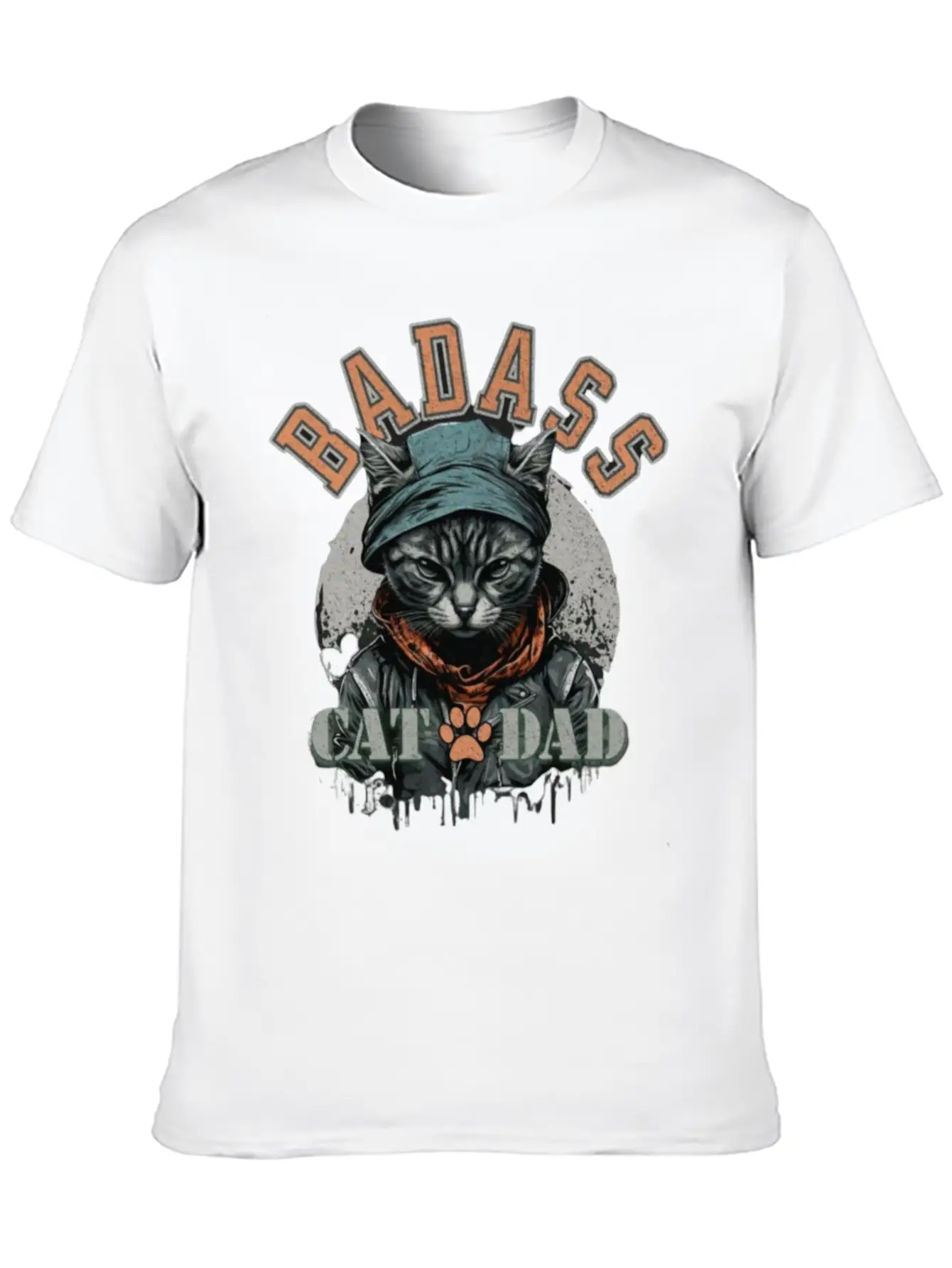 Sans TitreBadass Cat Dad Breathable Soft Cotton T-Shirt – Timeless Casual Look