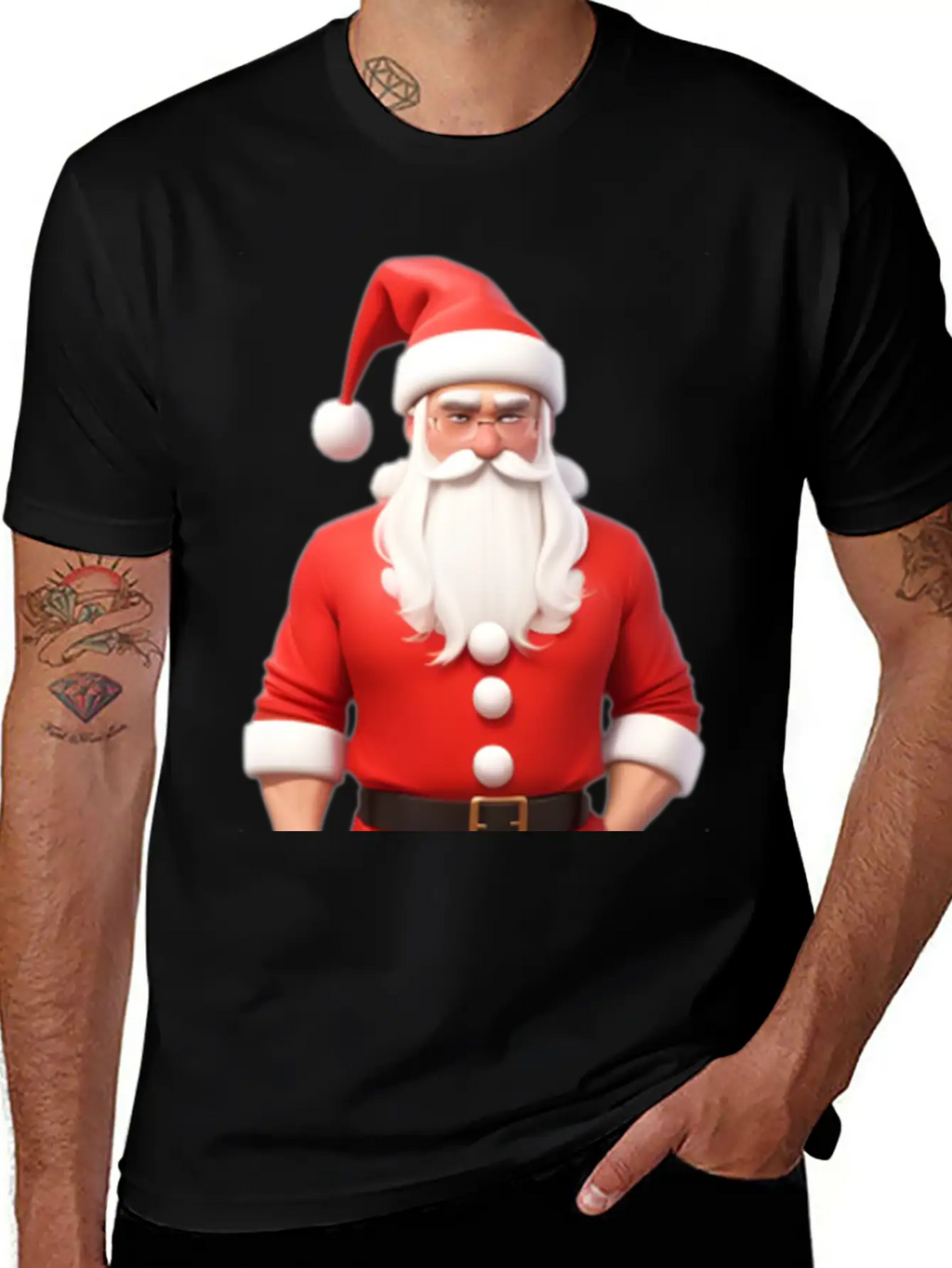 Santa 3d Breathable Graphic T-Shirt – Perfect For Casual Days