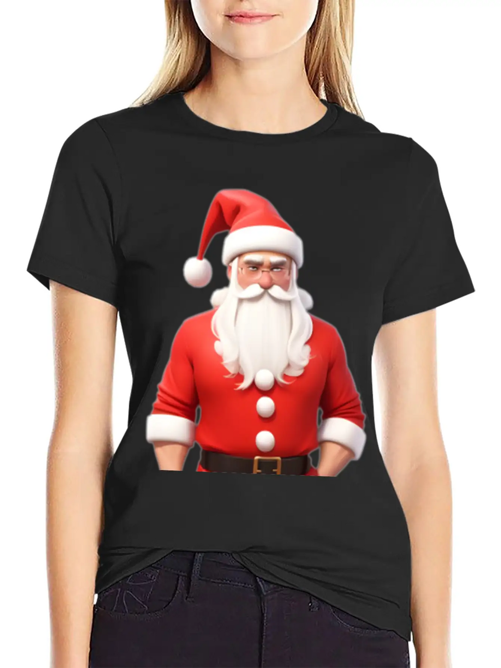 Santa 3d Breathable Graphic T-Shirt – Perfect For Casual Days