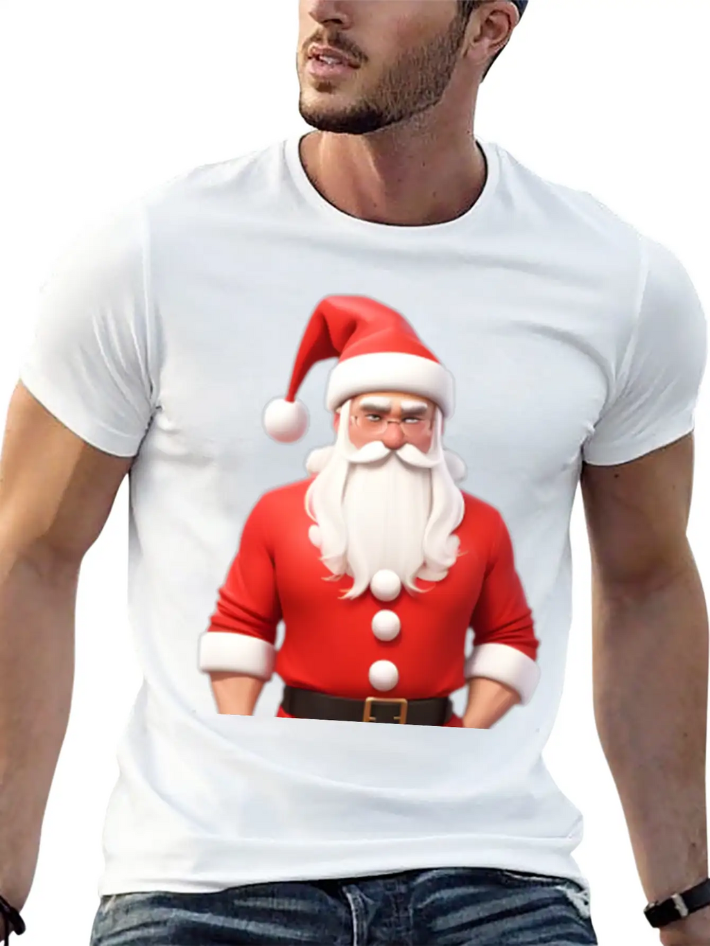 Santa 3d Breathable Graphic T-Shirt – Perfect For Casual Days