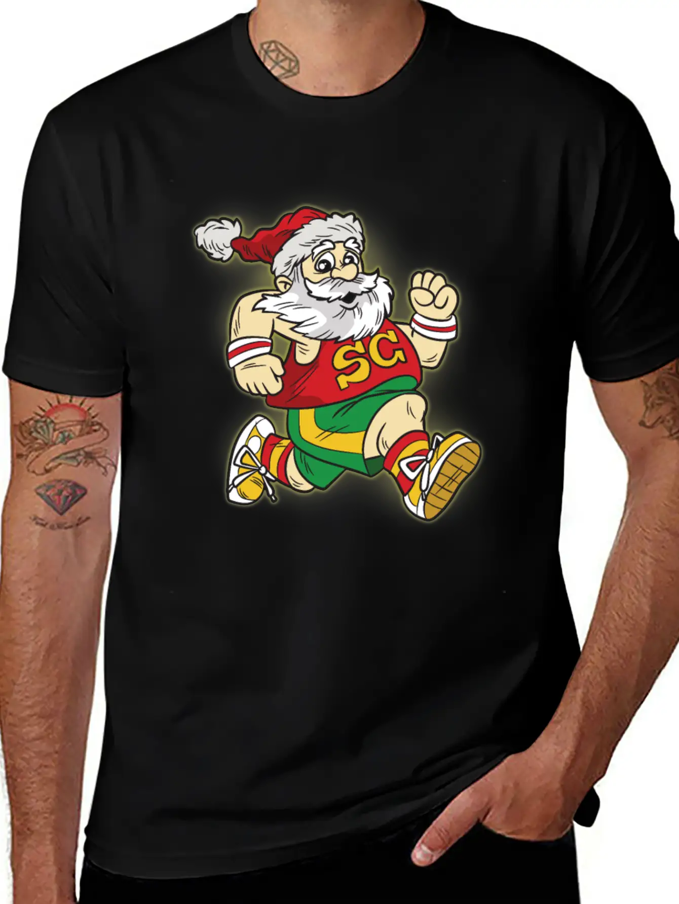 Santa Claus Marathon Modern Fit Casual T-Shirt – Clean And Versatile Design