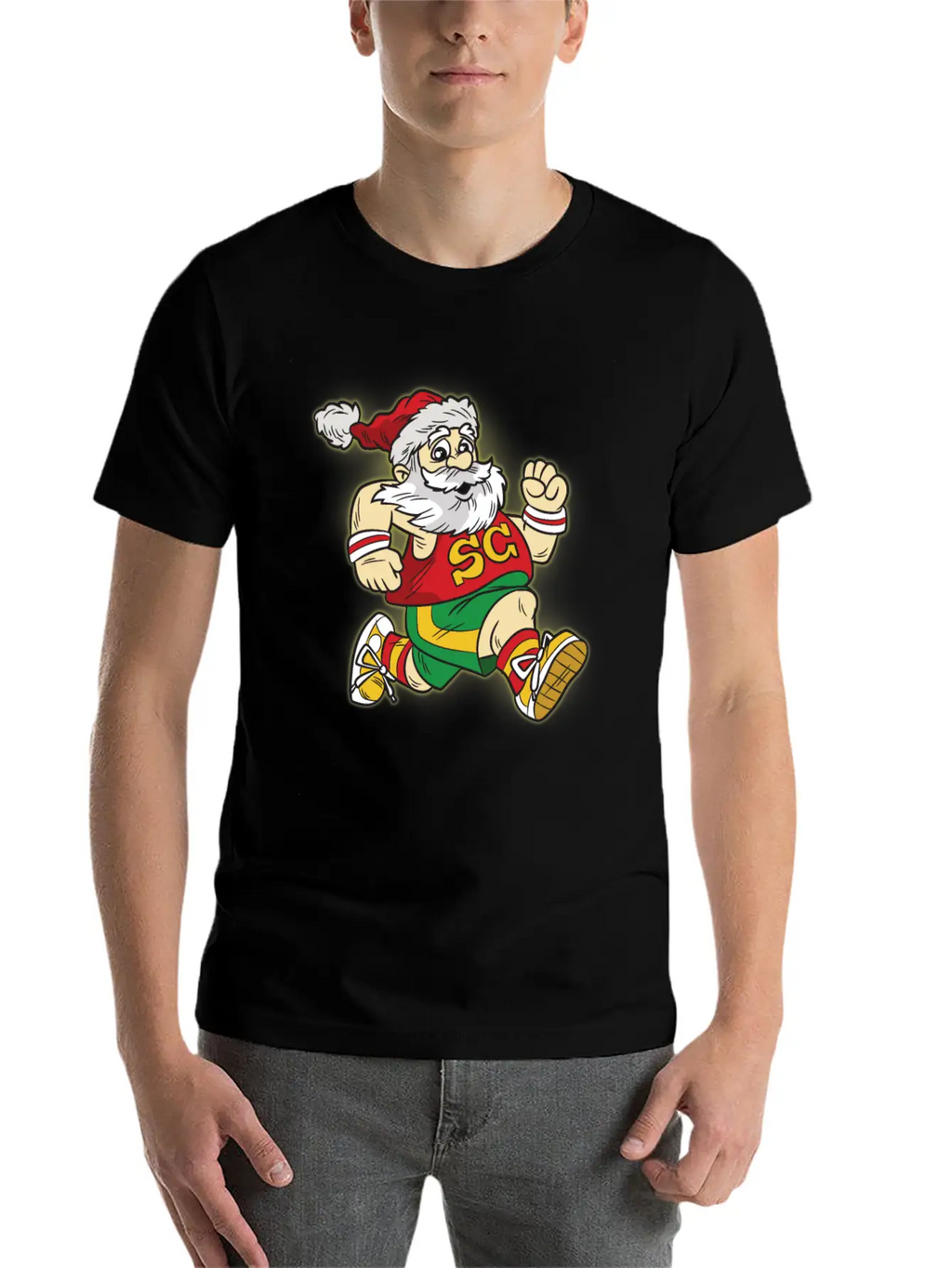 Santa Claus Marathon Modern Fit Casual T-Shirt – Clean And Versatile Design
