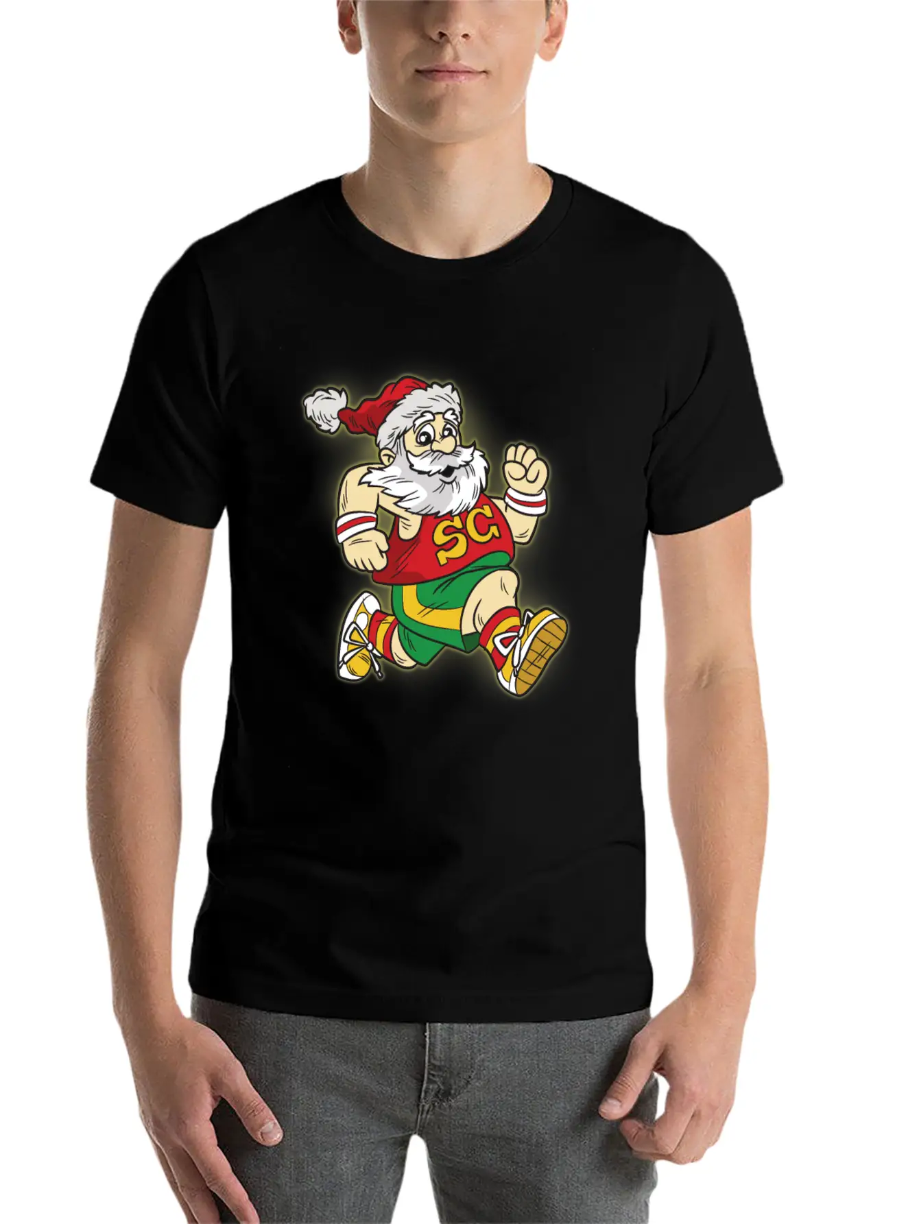 Santa Claus Marathon Modern Fit Casual T-Shirt – Clean And Versatile Design