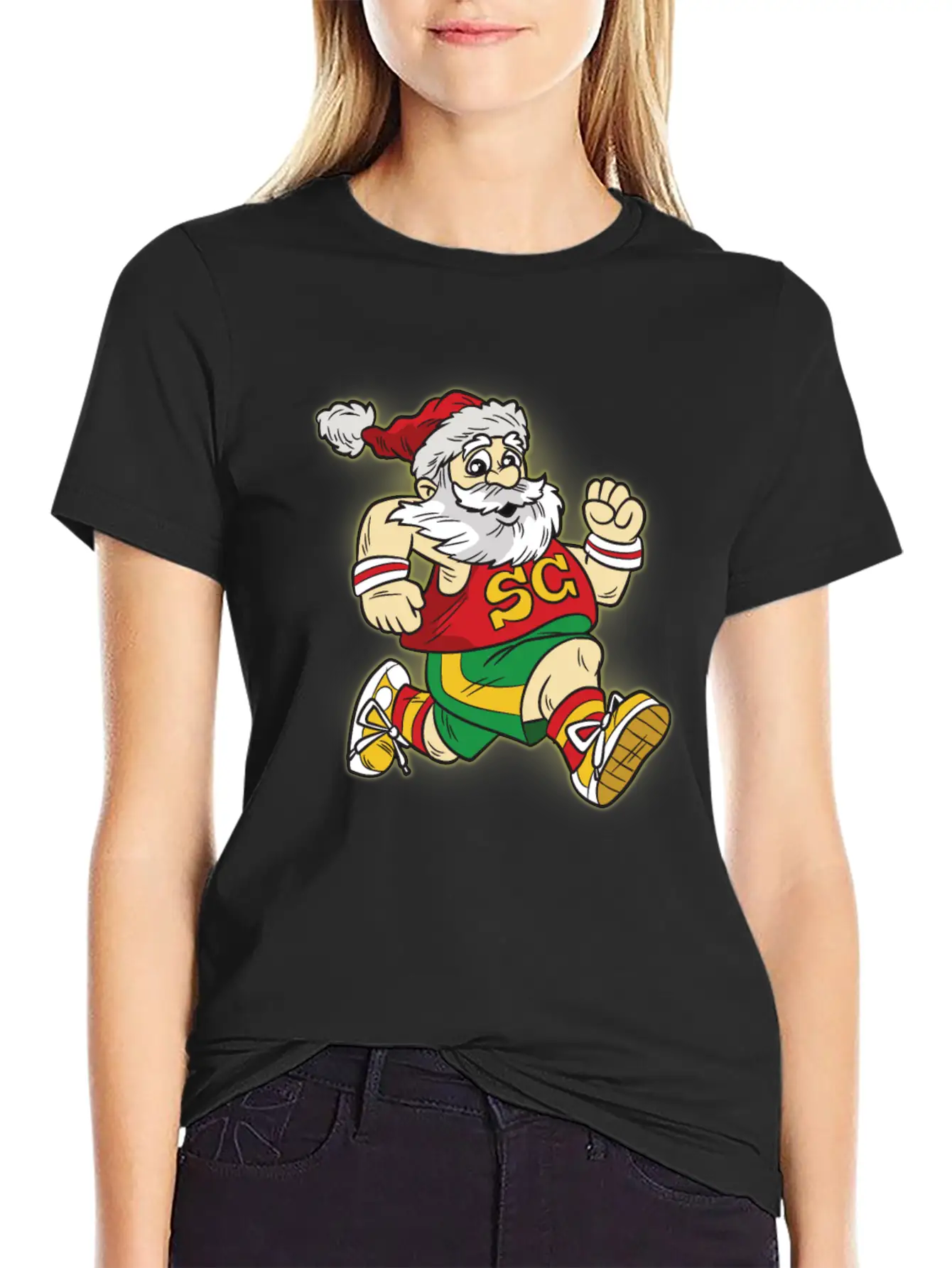 Santa Claus Marathon Modern Fit Casual T-Shirt – Clean And Versatile Design