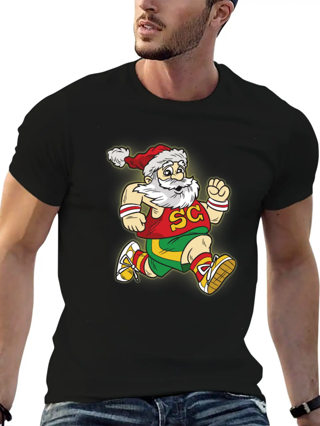 Santa Claus Marathon Modern Fit Casual T-Shirt – Clean And Versatile Design
