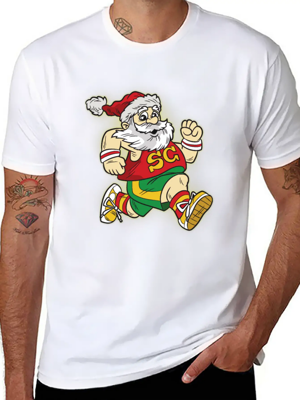 Santa Claus Marathon Modern Fit Casual T-Shirt – Clean And Versatile Design