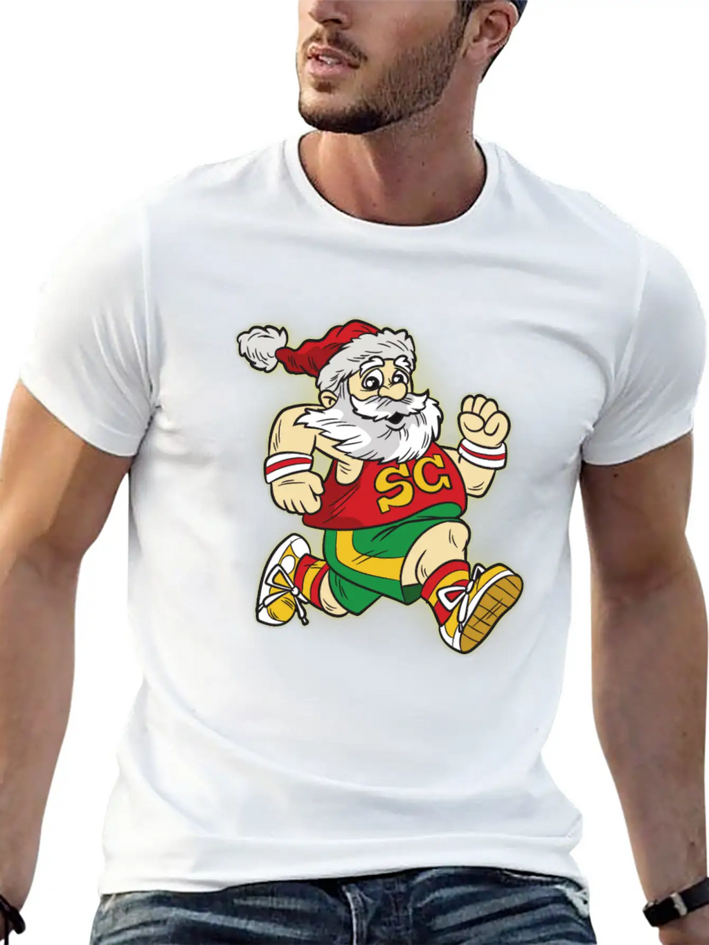 Santa Claus Marathon Modern Fit Casual T-Shirt – Clean And Versatile Design