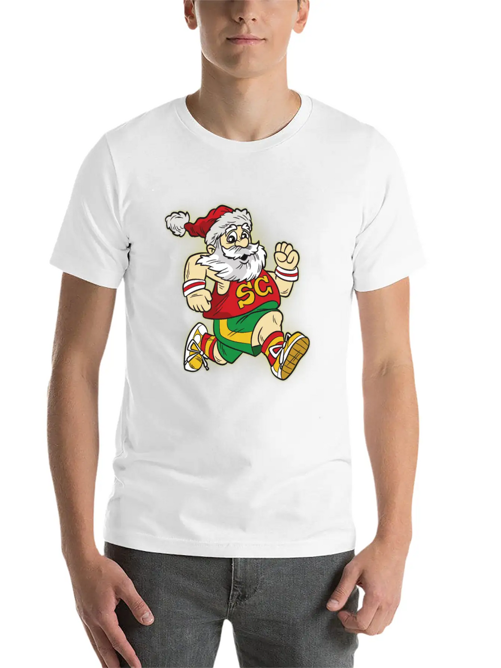 Santa Claus Marathon Modern Fit Casual T-Shirt – Clean And Versatile Design