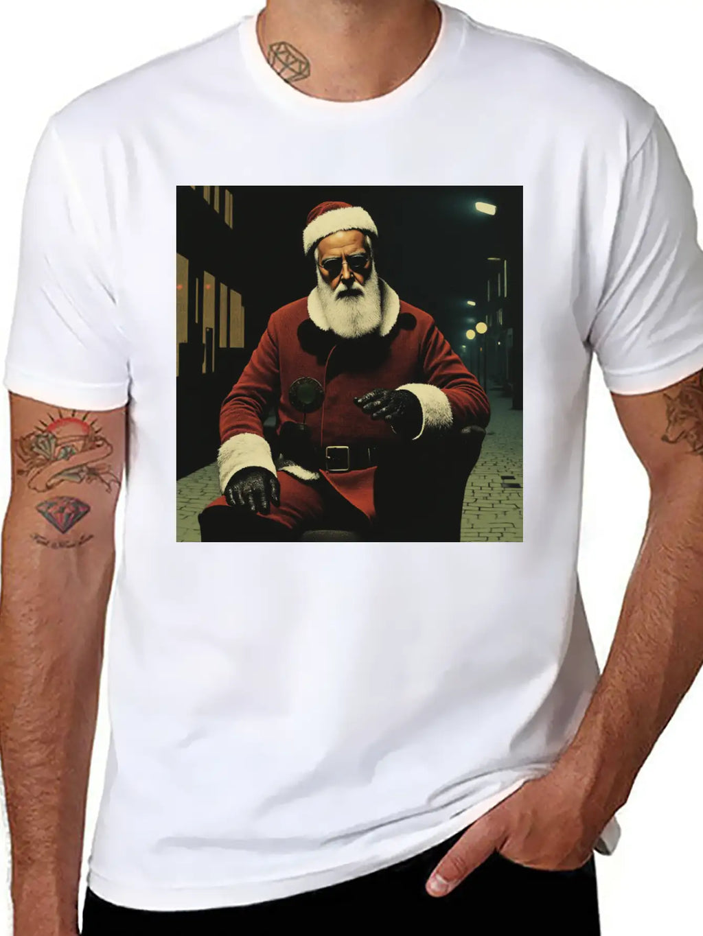 Santa Goes Cyberpunk Essential Cotton Tee For Daily Outfits – Unisex Style