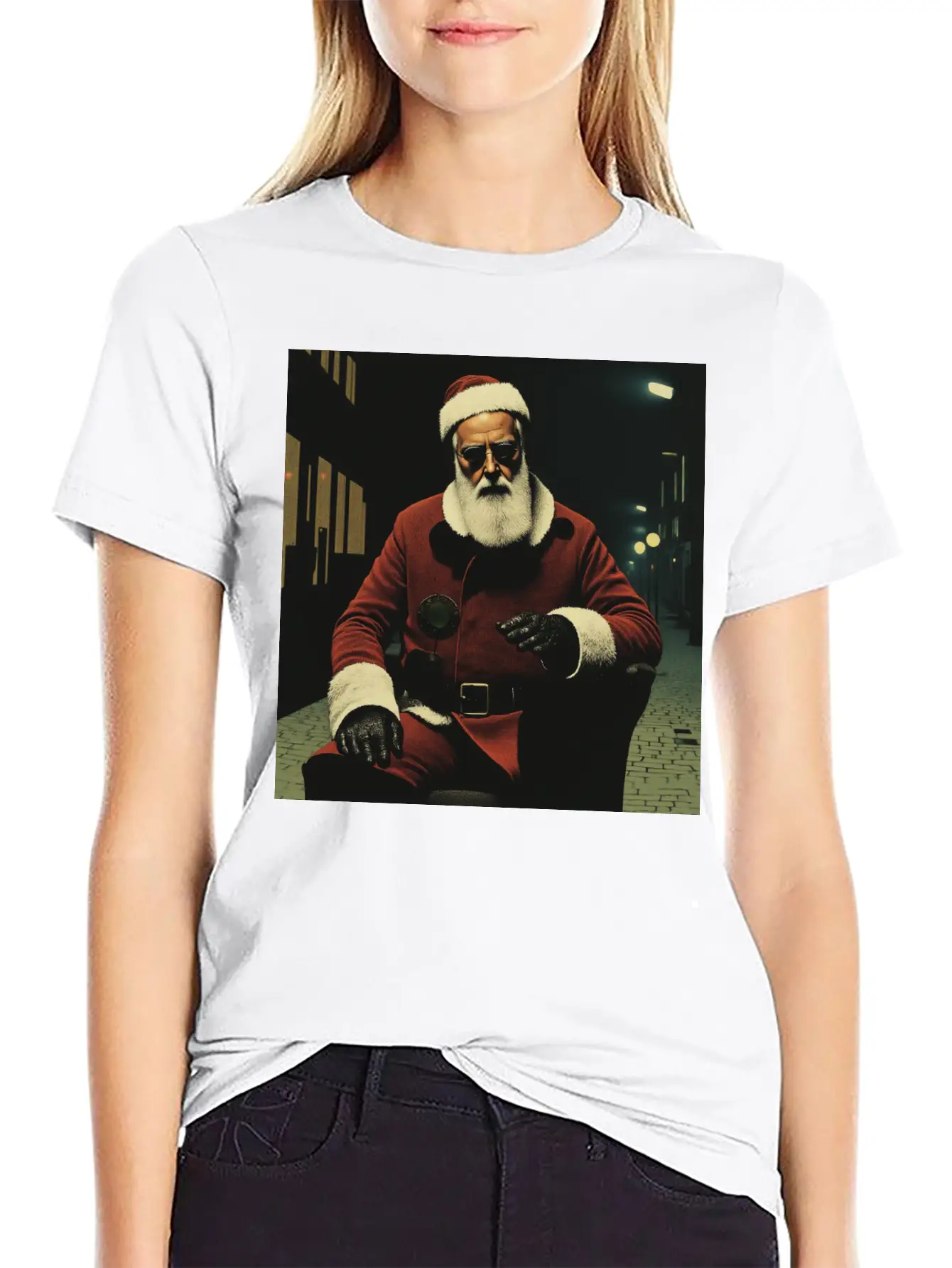 Santa Goes Cyberpunk Essential Cotton Tee For Daily Outfits – Unisex Style