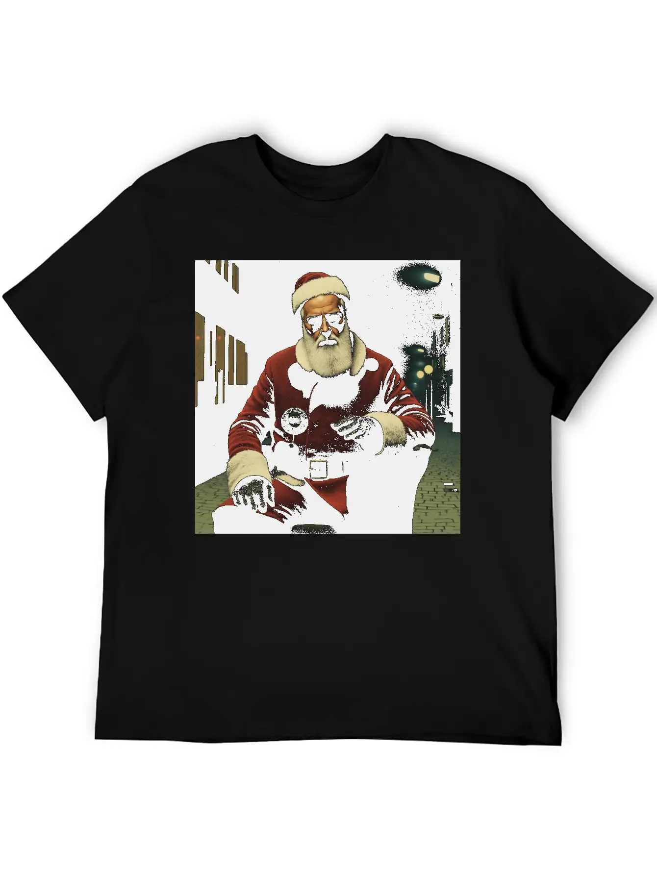 Santa Goes Cyberpunk Essential Cotton Tee For Daily Outfits – Unisex Style