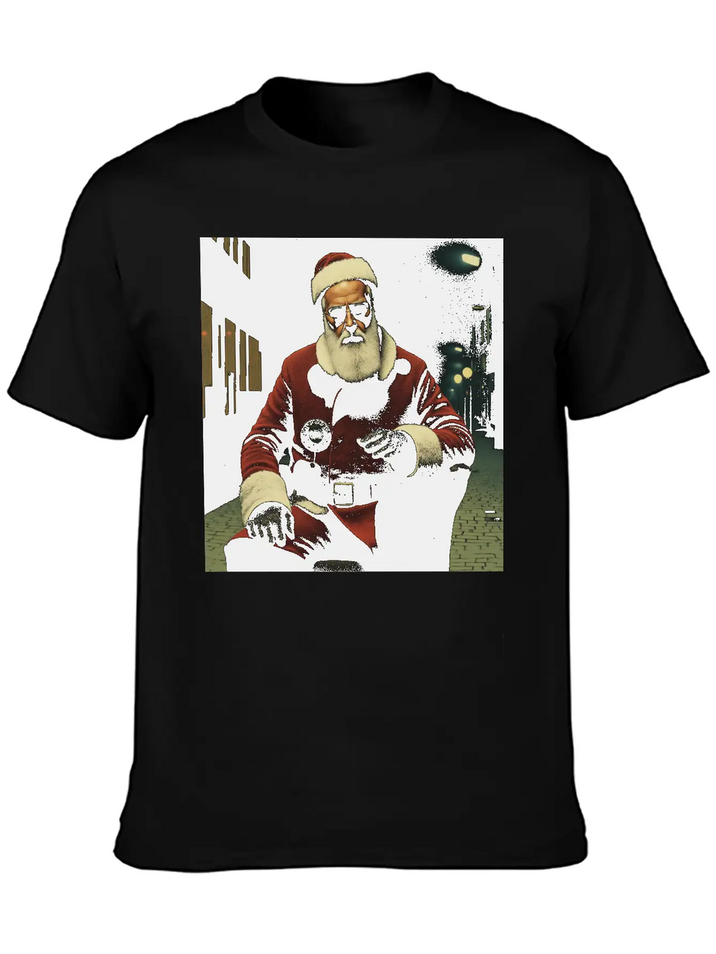 Santa Goes Cyberpunk Essential Cotton Tee For Daily Outfits – Unisex Style
