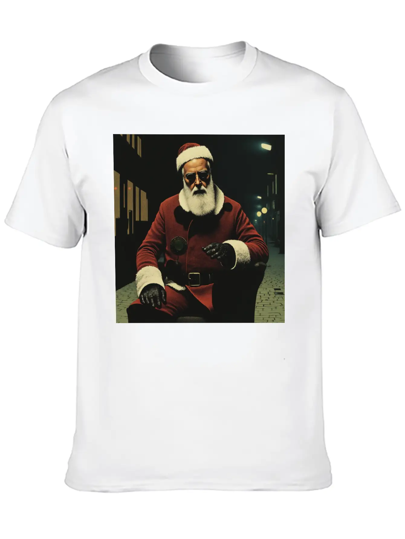 Santa Goes Cyberpunk Essential Cotton Tee For Daily Outfits – Unisex Style
