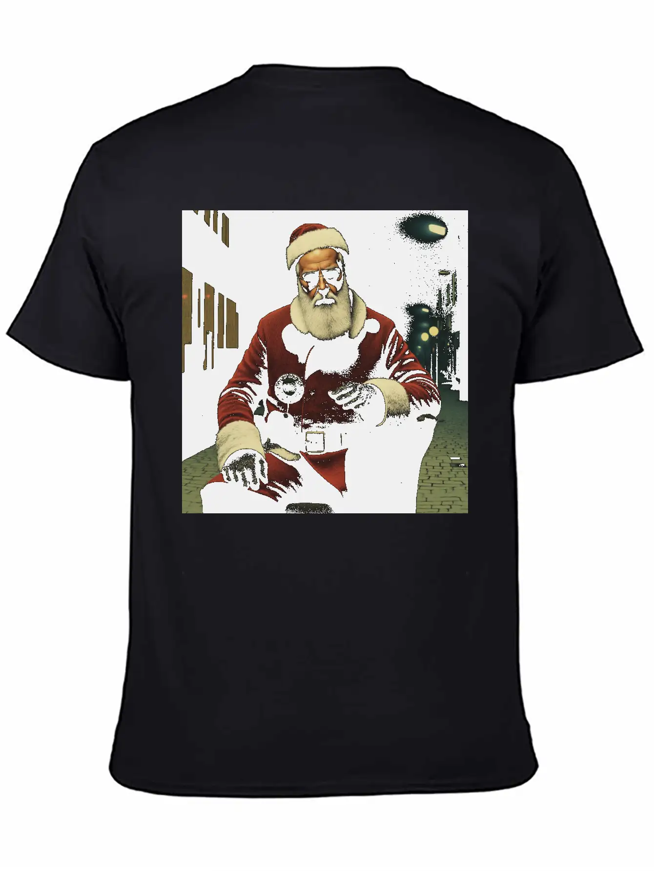 Santa Goes Cyberpunk Essential Cotton Tee For Daily Outfits – Unisex Style