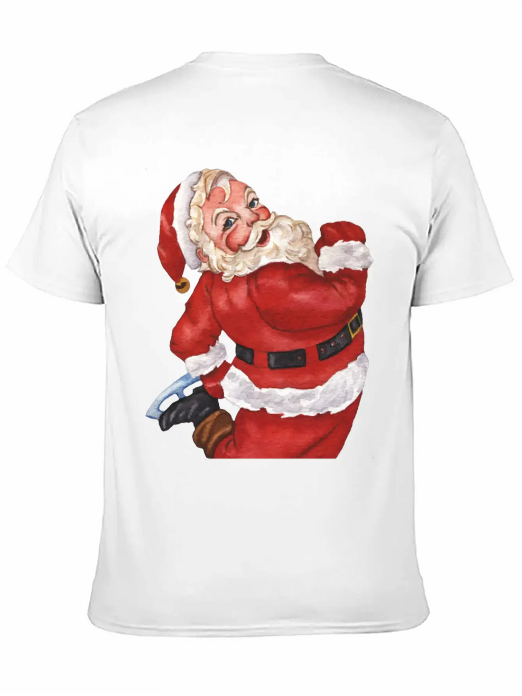 Santa Ice Skating Stylish Everyday T-Shirt – Unisex Basic Cotton Tee