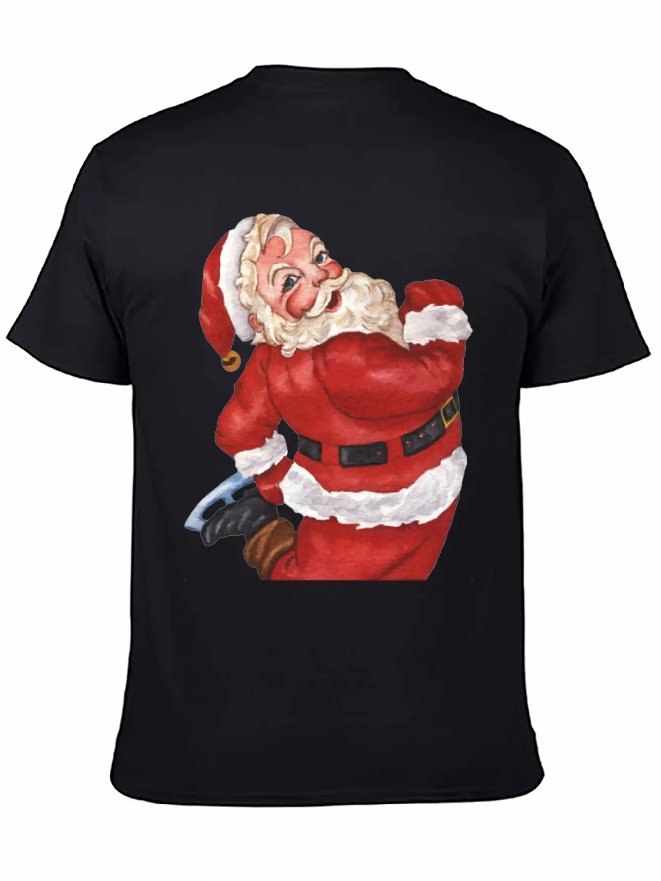 Santa Ice Skating Stylish Everyday T-Shirt – Unisex Basic Cotton Tee