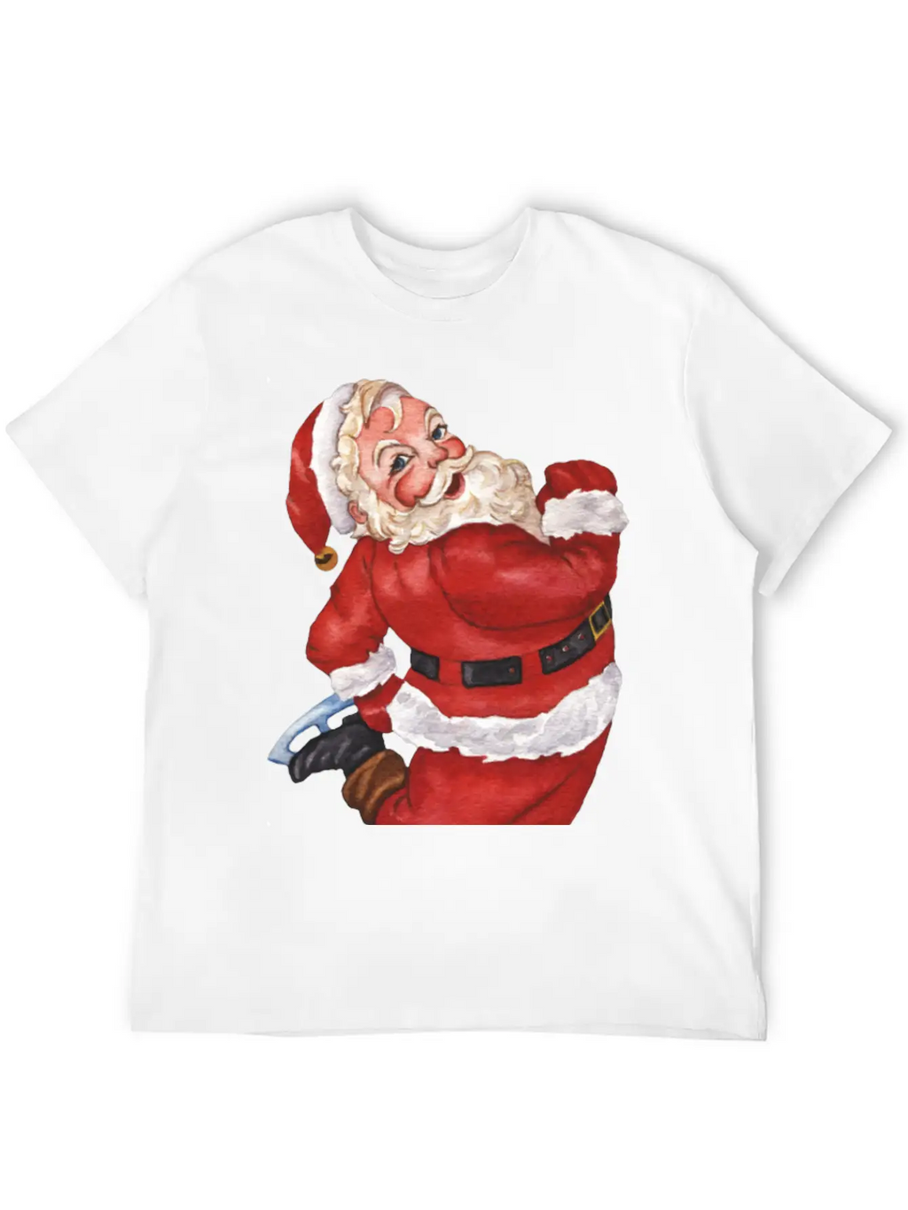 Santa Ice Skating Stylish Everyday T-Shirt – Unisex Basic Cotton Tee
