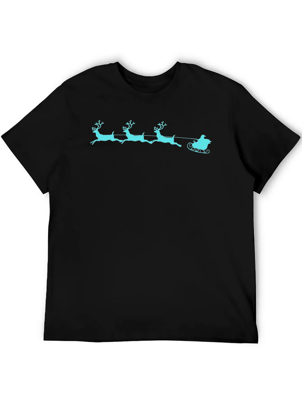 Santa Sleigh And Reindeer Breathable Graphic T-Shirt – Perfect For Casual Days