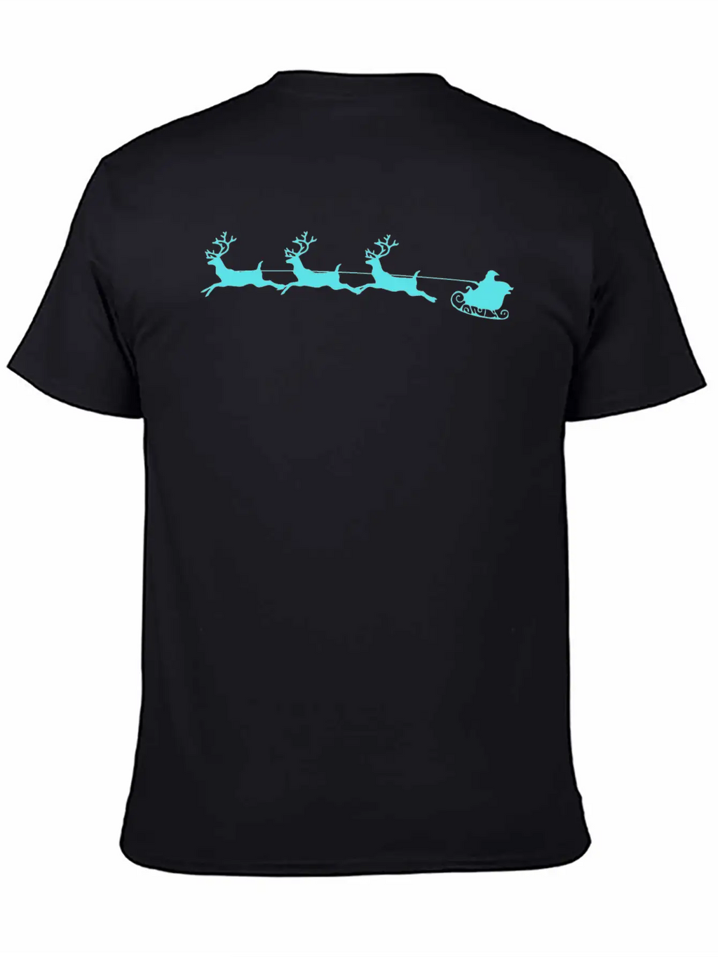 Santa Sleigh And Reindeer Breathable Graphic T-Shirt – Perfect For Casual Days