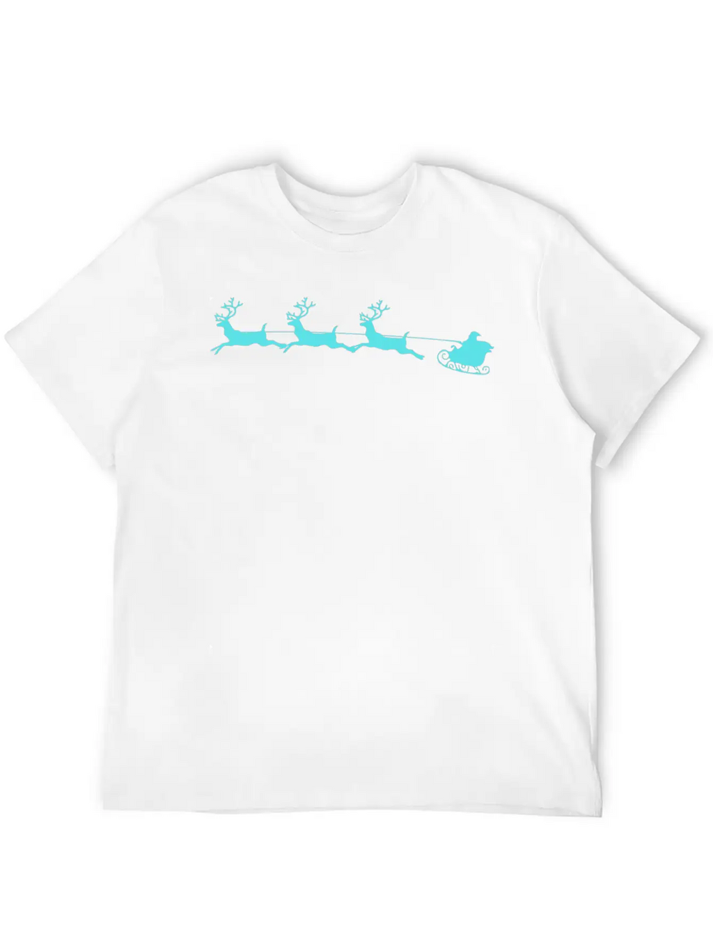 Santa Sleigh And Reindeer Breathable Graphic T-Shirt – Perfect For Casual Days