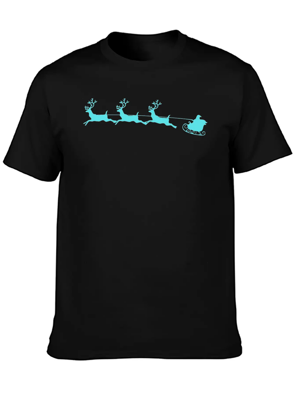 Santa Sleigh And Reindeer Breathable Graphic T-Shirt – Perfect For Casual Days