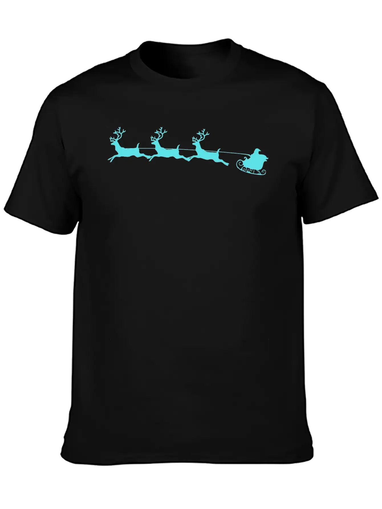 Santa Sleigh And Reindeer Breathable Graphic T-Shirt – Perfect For Casual Days