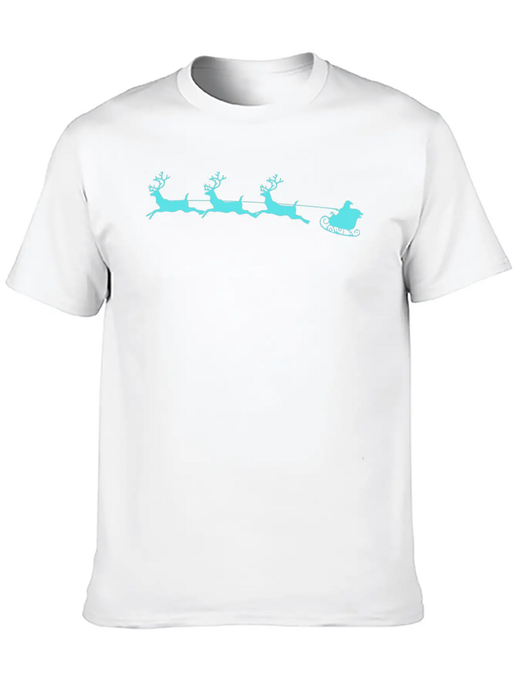 Santa Sleigh And Reindeer Breathable Graphic T-Shirt – Perfect For Casual Days