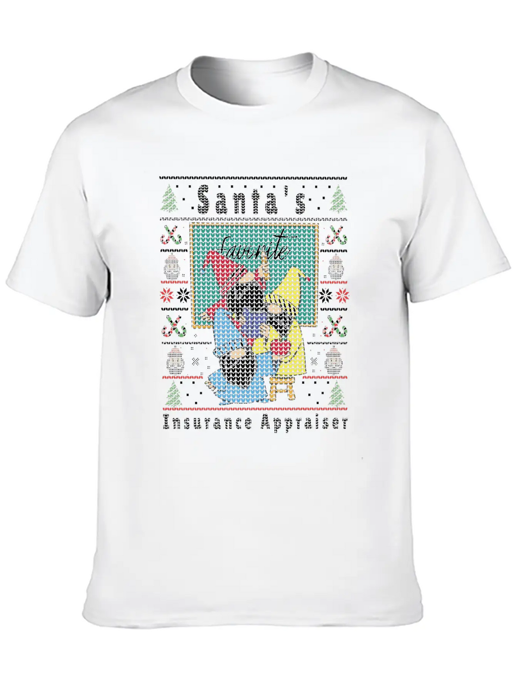 Santas Elfs Ugly Christmas Insurance-Appraiser Timeless Short Sleeve Tee – Comfy And Minimalist Design