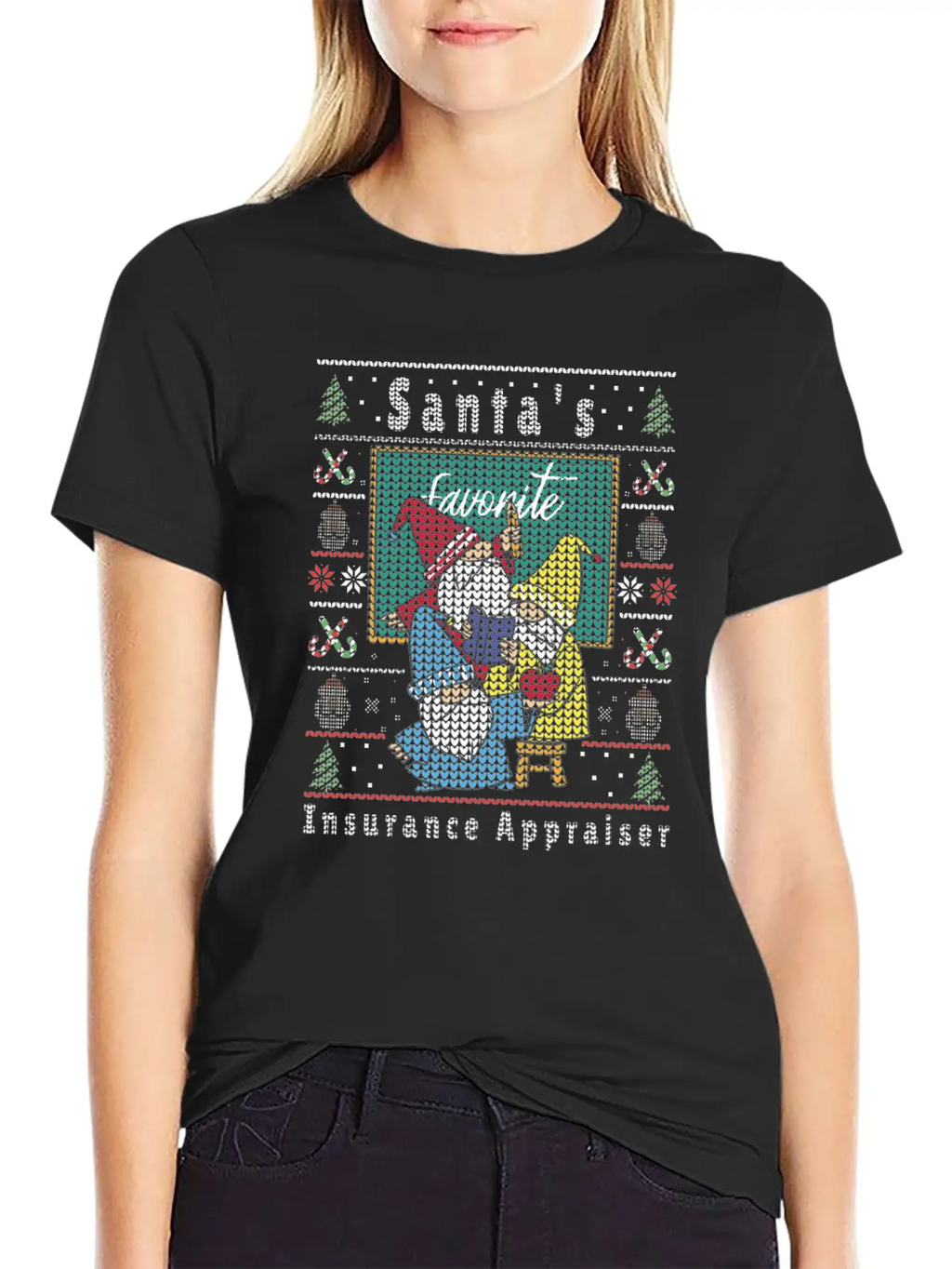 Santas Elfs Ugly Christmas Insurance-Appraiser Timeless Short Sleeve Tee – Comfy And Minimalist Design