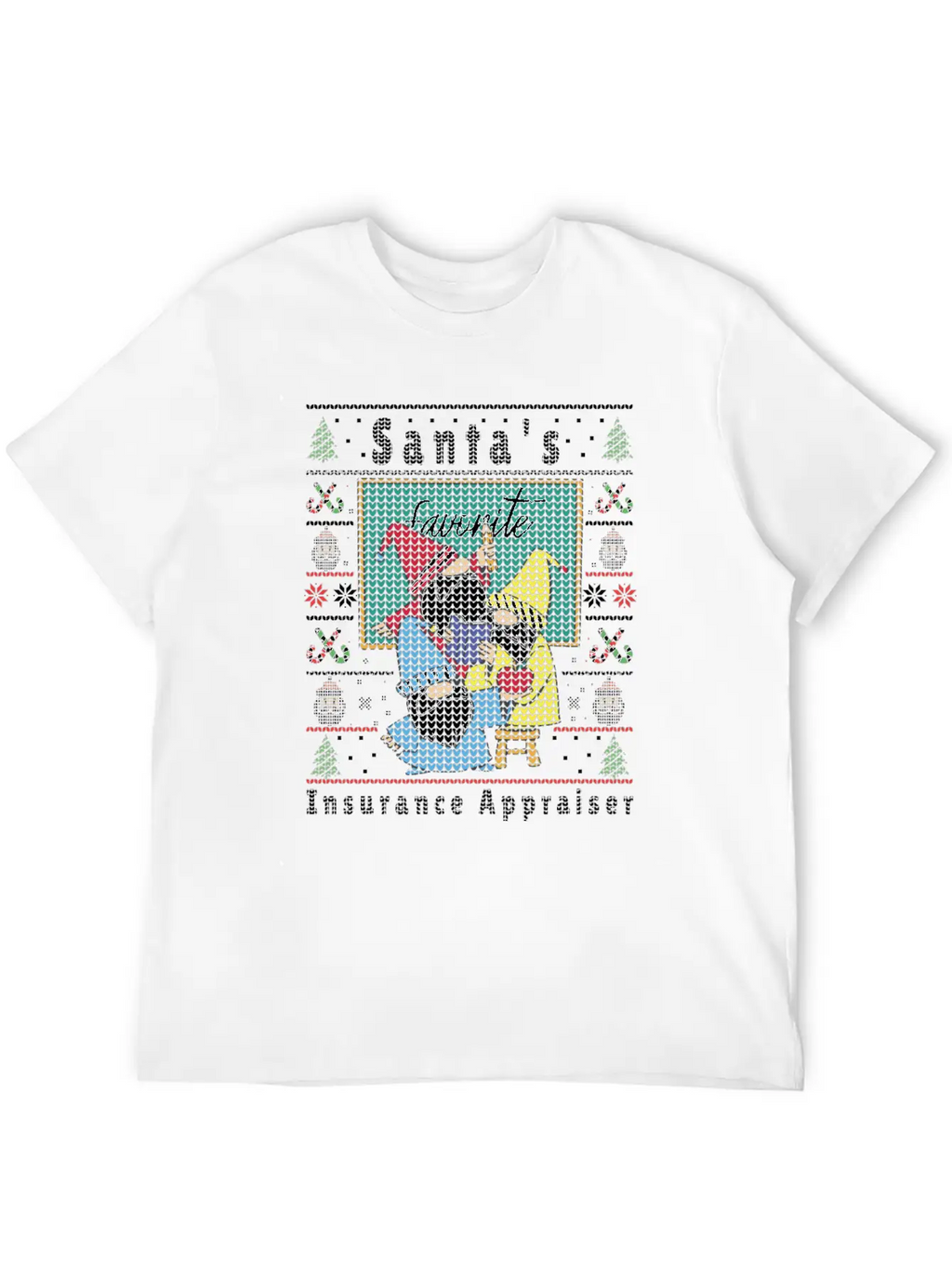 Santas Elfs Ugly Christmas Insurance-Appraiser Timeless Short Sleeve Tee – Comfy And Minimalist Design
