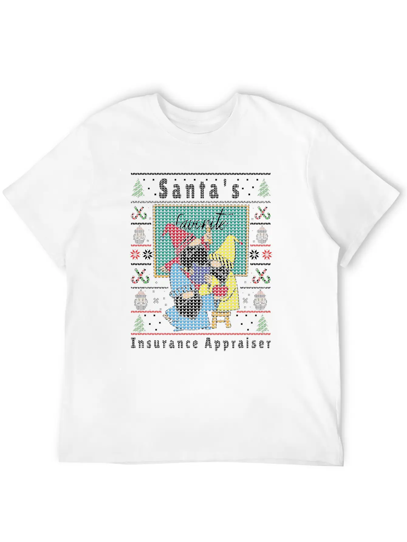 Santas Elfs Ugly Christmas Insurance-Appraiser Timeless Short Sleeve Tee – Comfy And Minimalist Design
